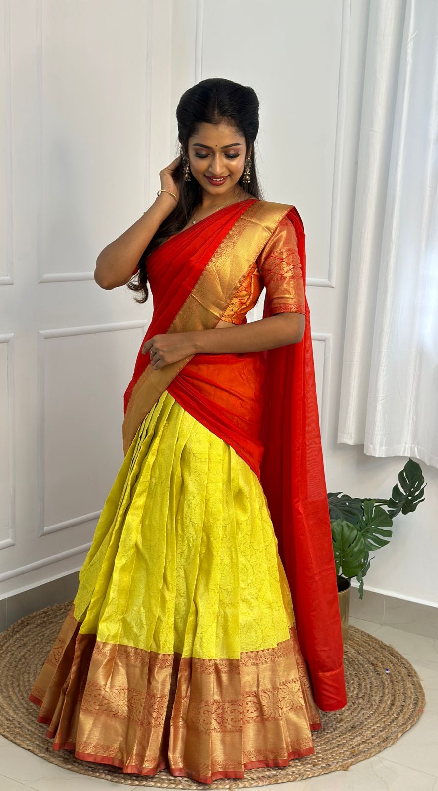 Yellow Half Saree Set