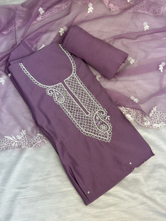 Lavendar Unstitched Salwar Suit