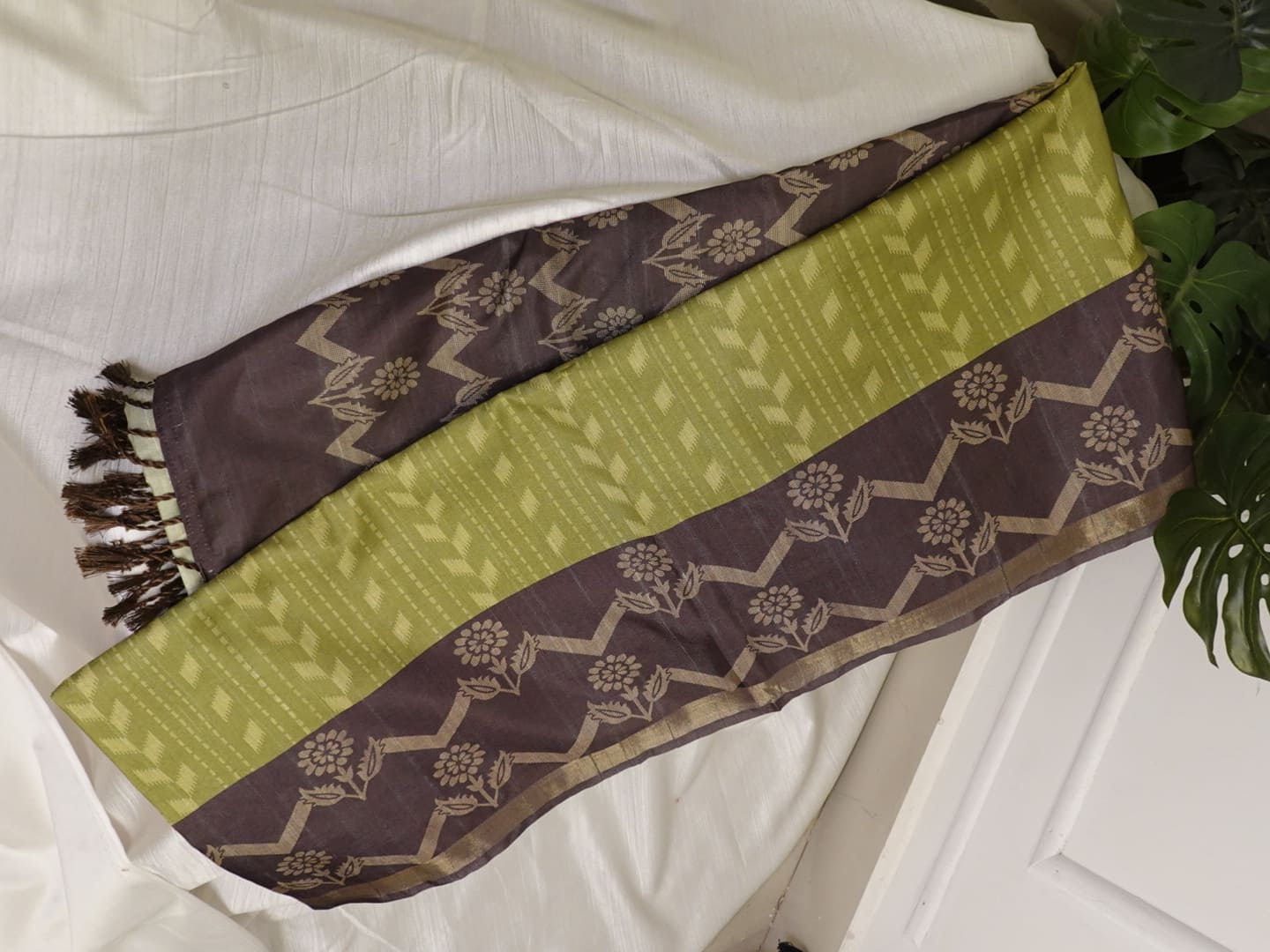 Light Green Semi Tusser Saree