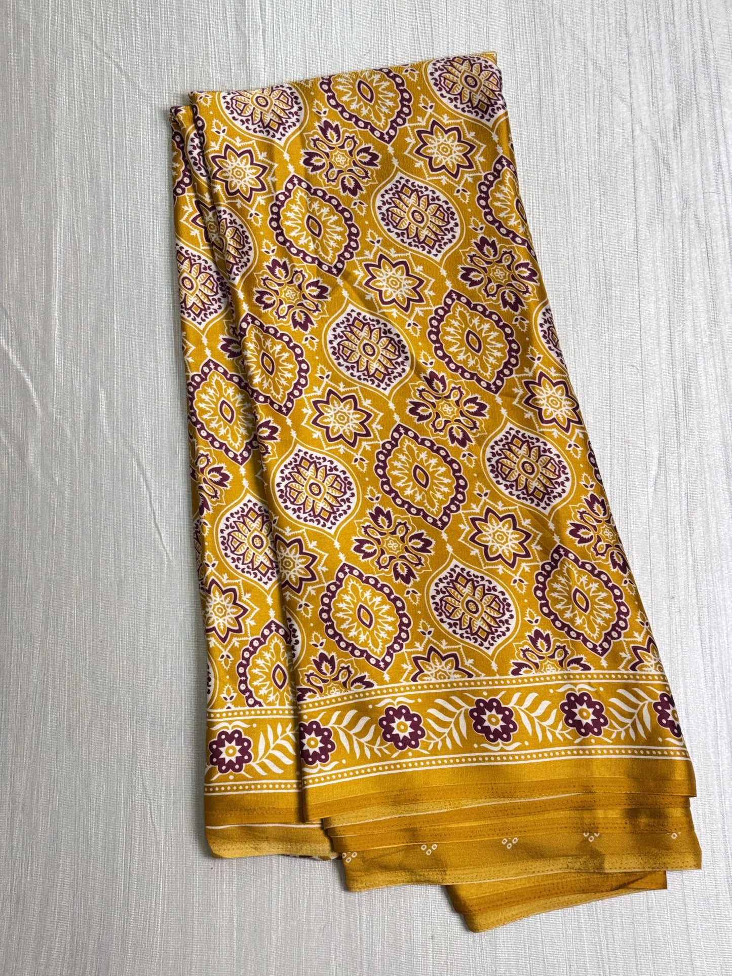 Yellow Semi Modal Silk Saree.