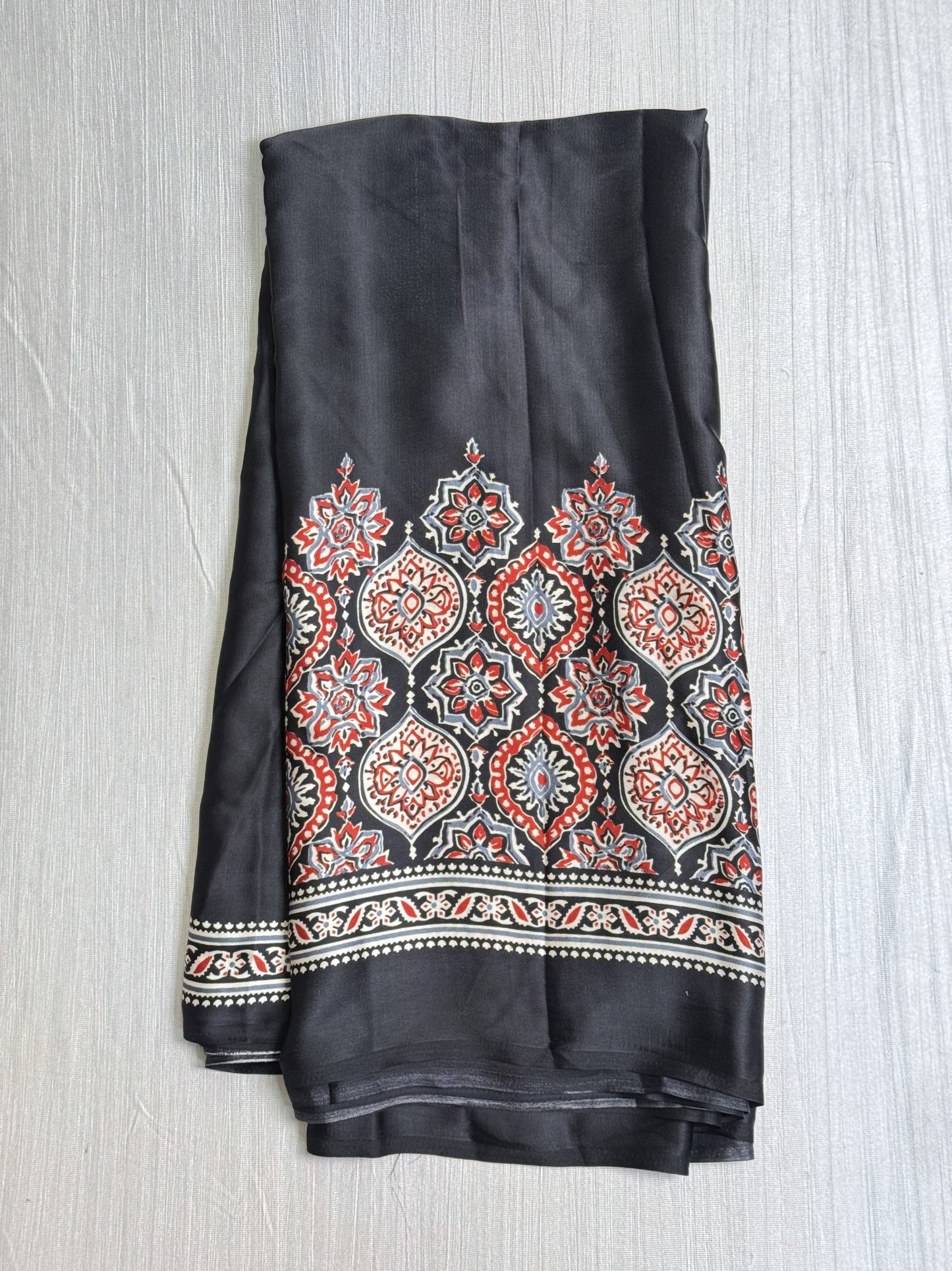 Black Semi Modal Silk Saree.
