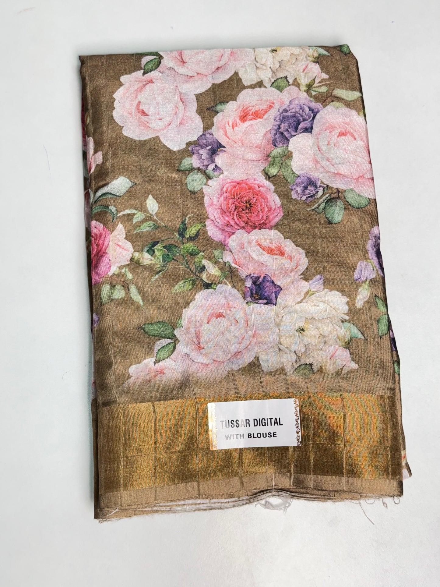 Tan Tussar Digital Printed Saree
