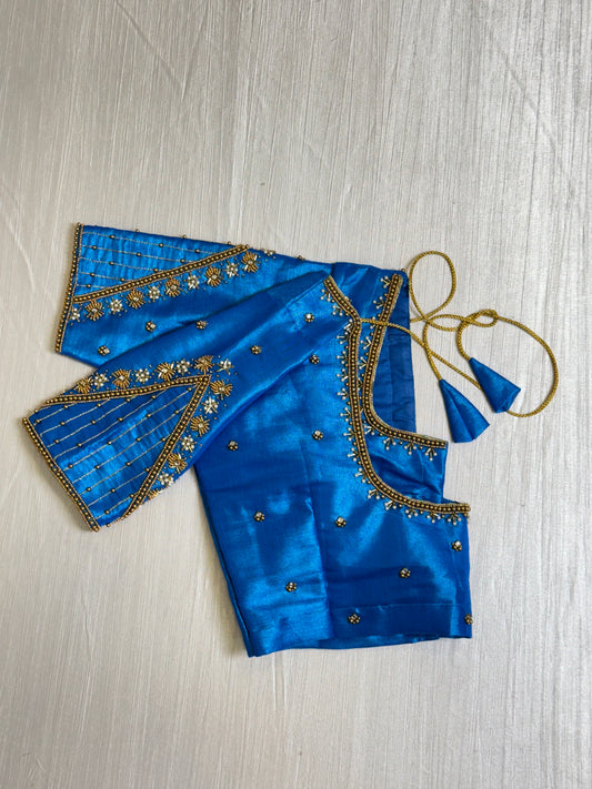 Light Blue Ready to Wear Hand Work Blouse