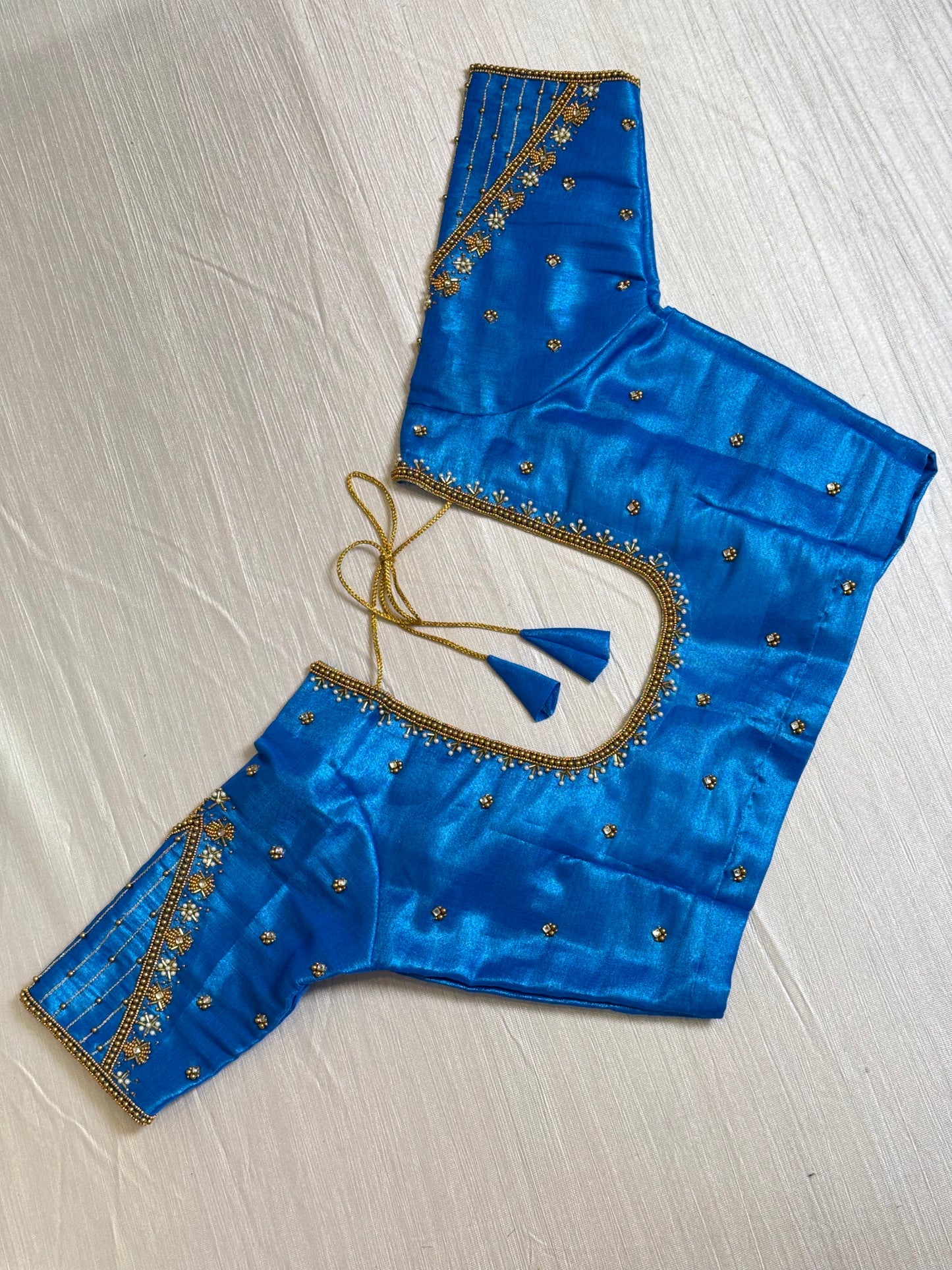 Light Blue Ready to Wear Hand Work Blouse