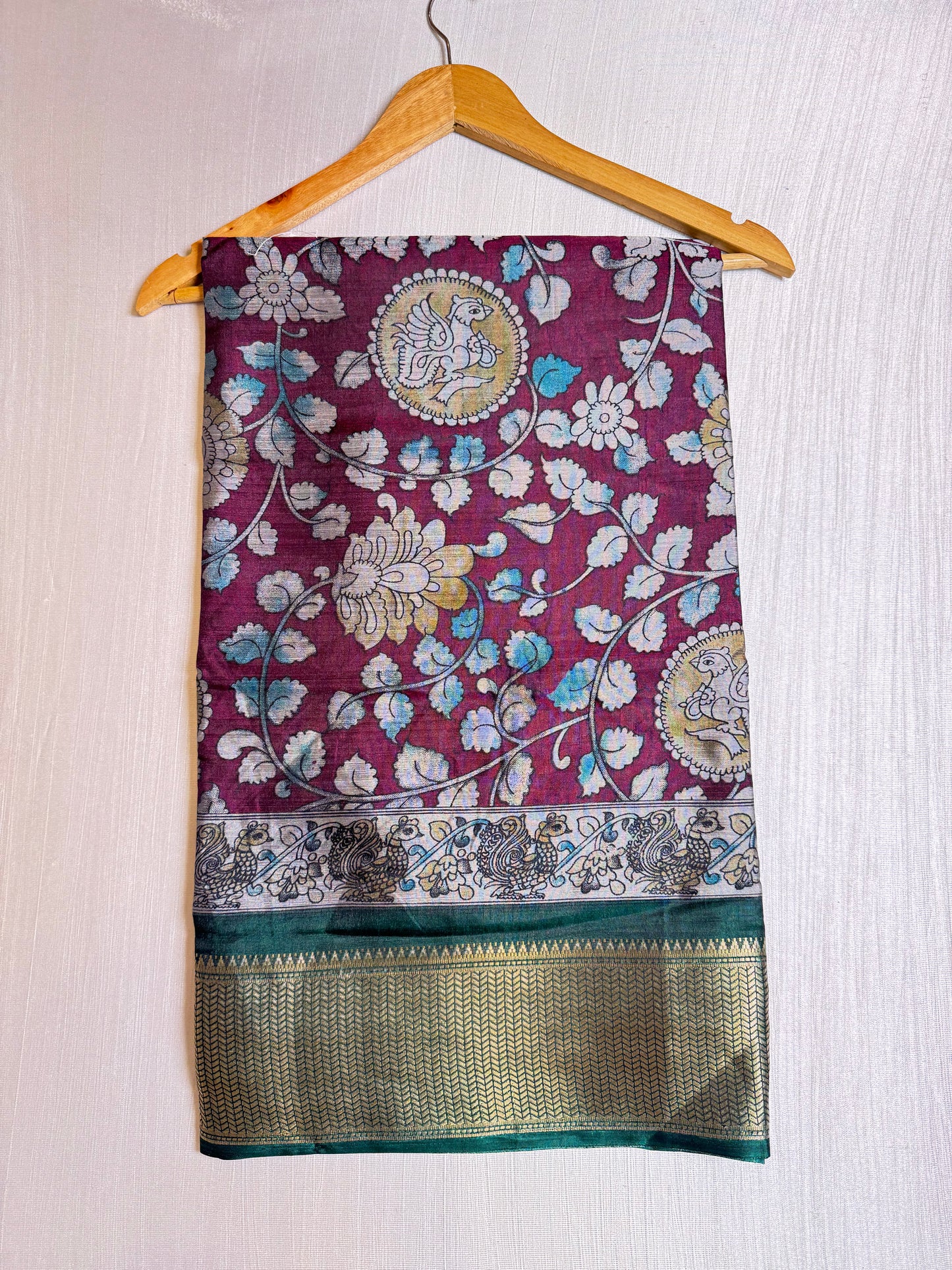 Majentha Kalamkari Fusion Saree.