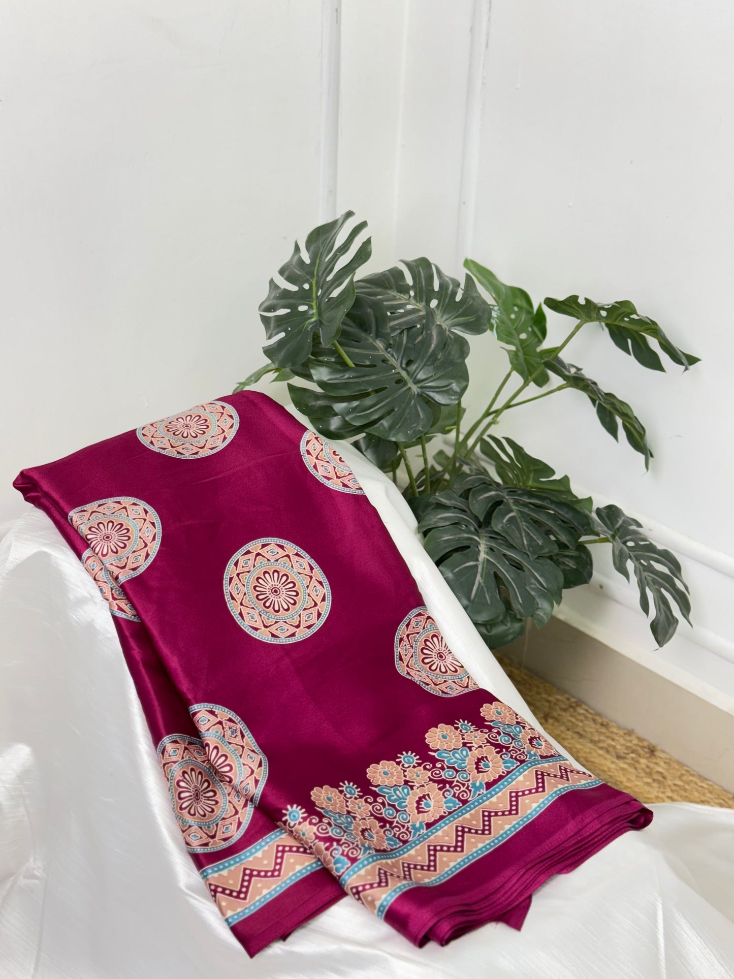 Majenta Semi Modal Silk Saree.