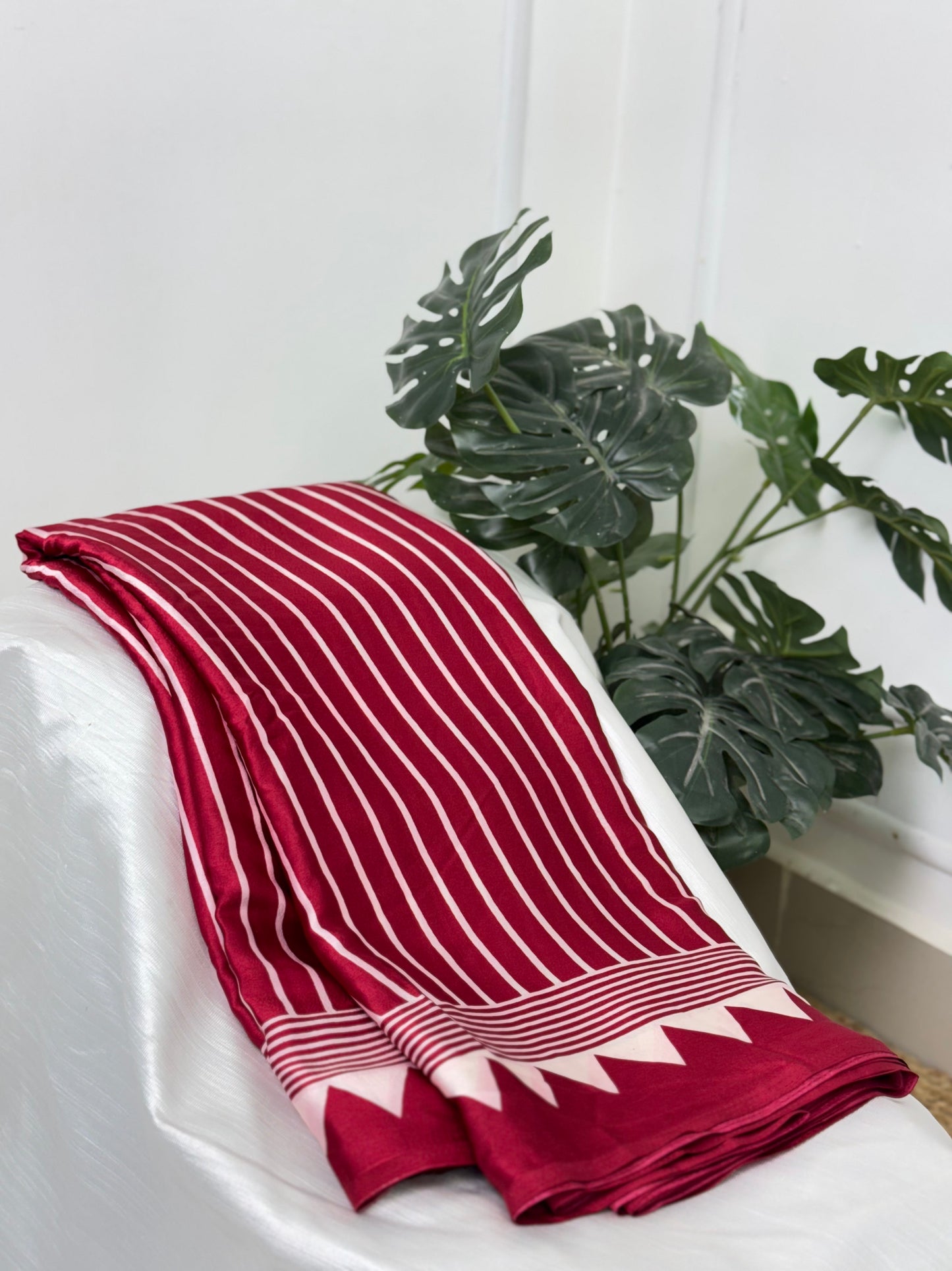 Maroon Semi Modal Silk Saree.