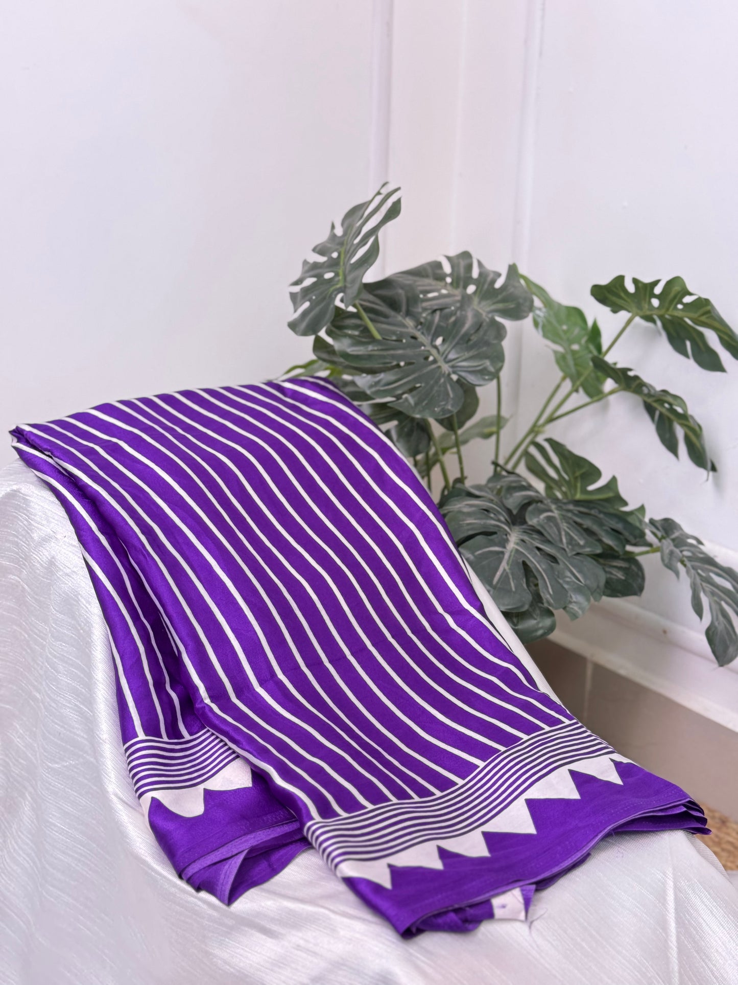 Violet Semi Modal Silk Saree.