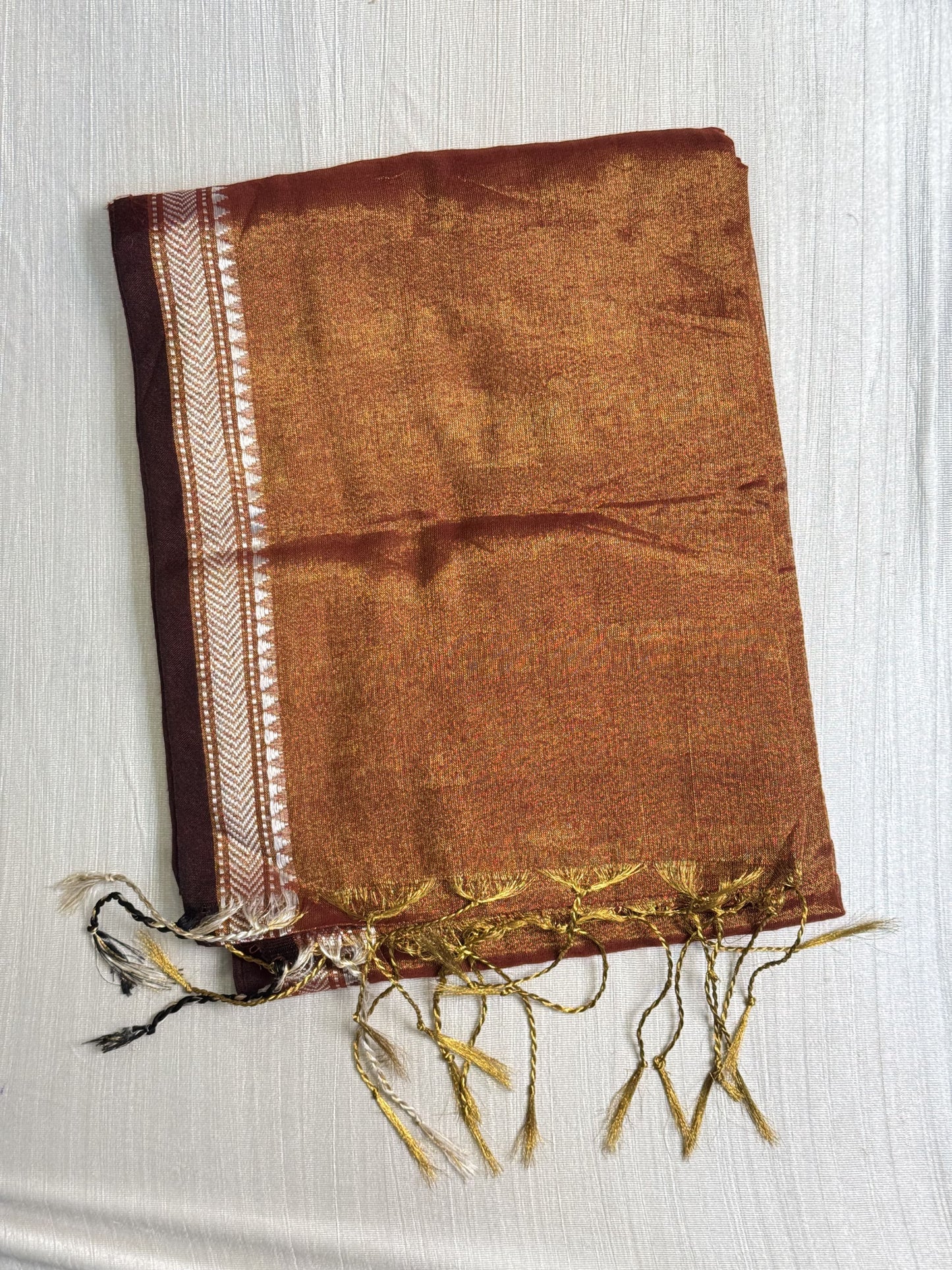 Rust Tissue Saree