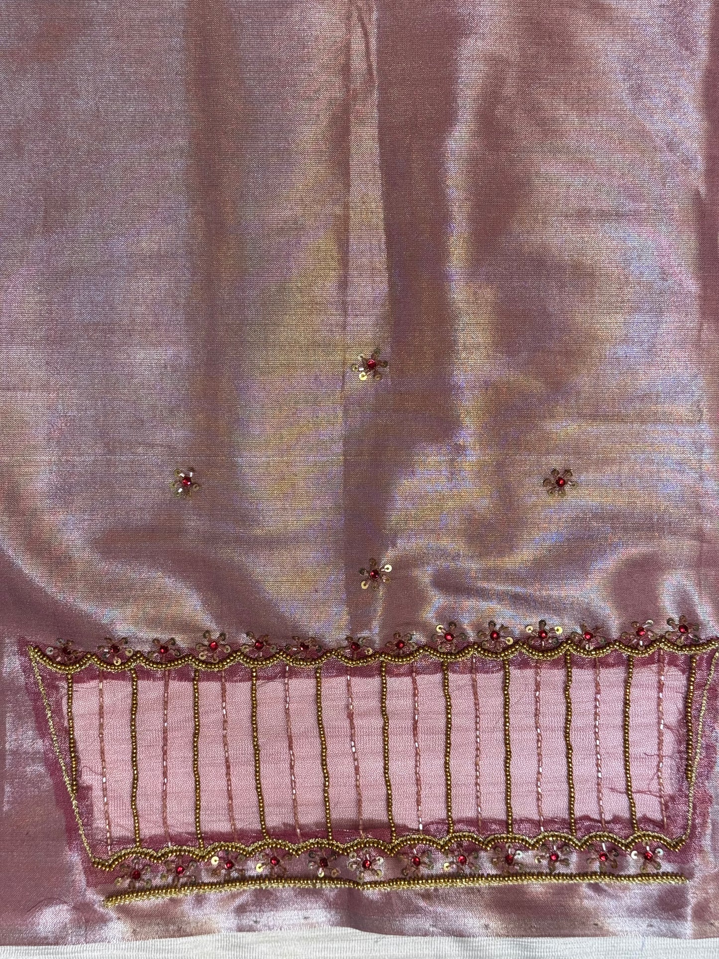 Pink Tissue Hand Work Blouse