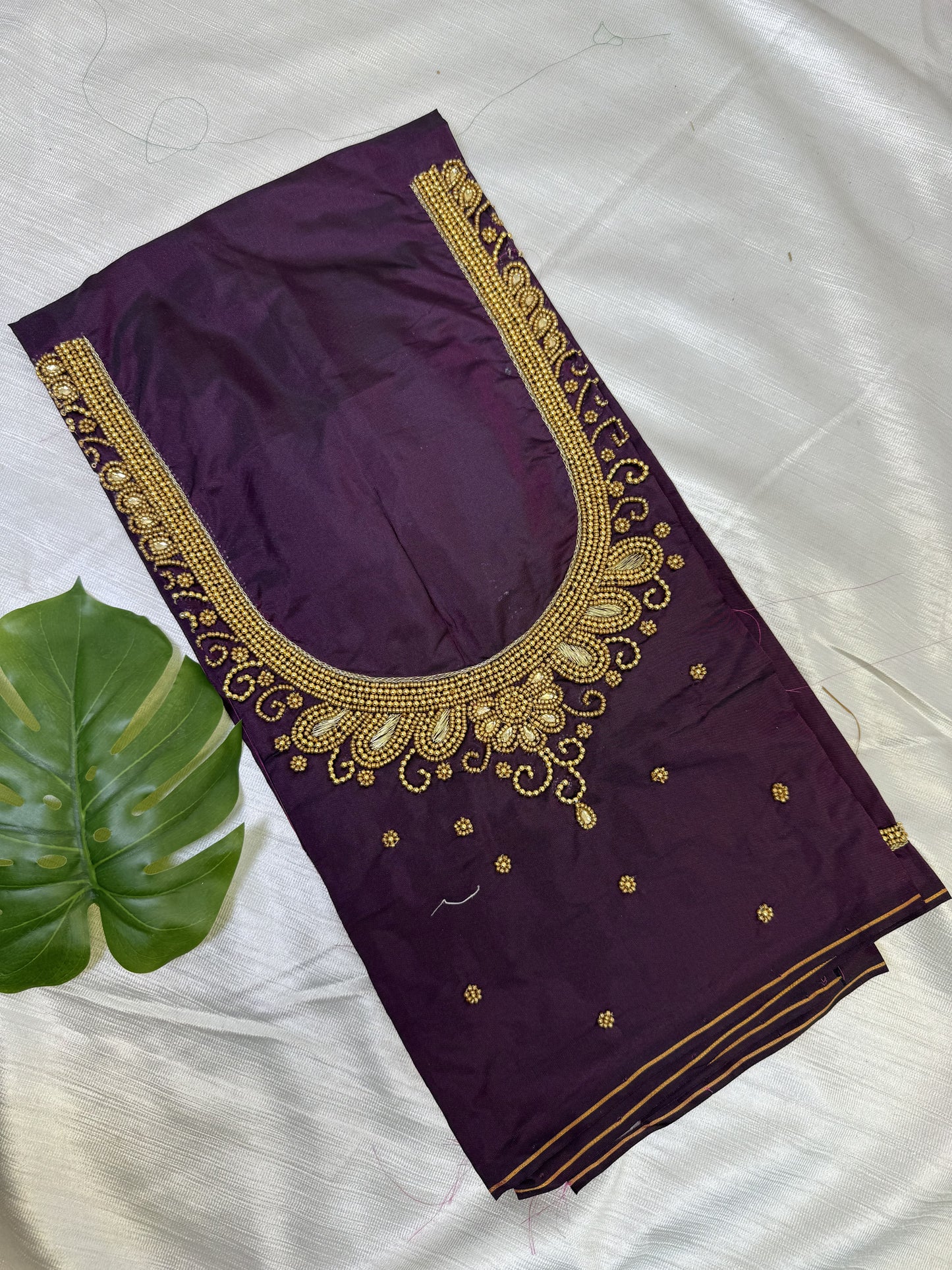 Wine Hand Work Blouse