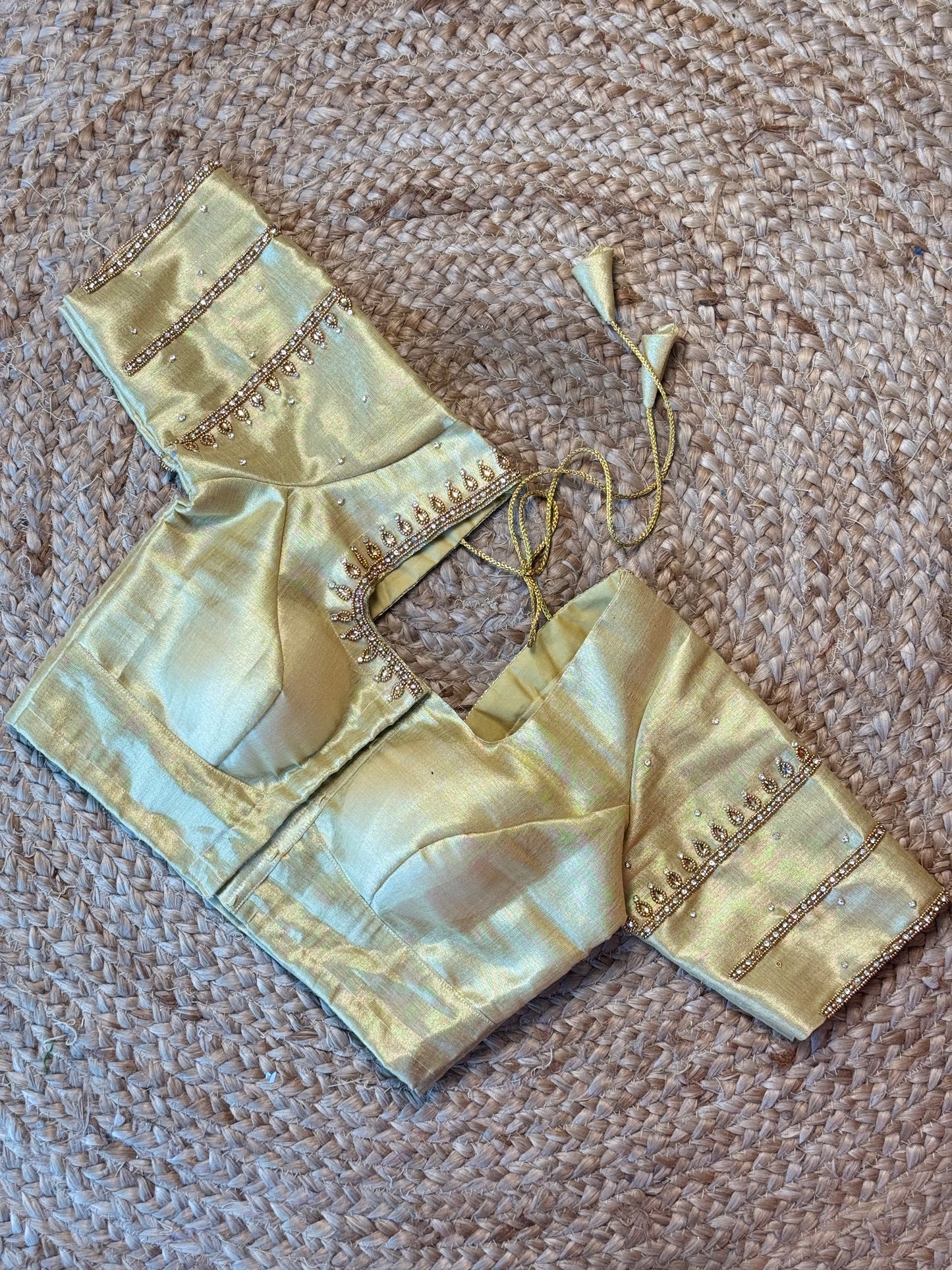 Golden Ready to Wear Hand Work Blouse