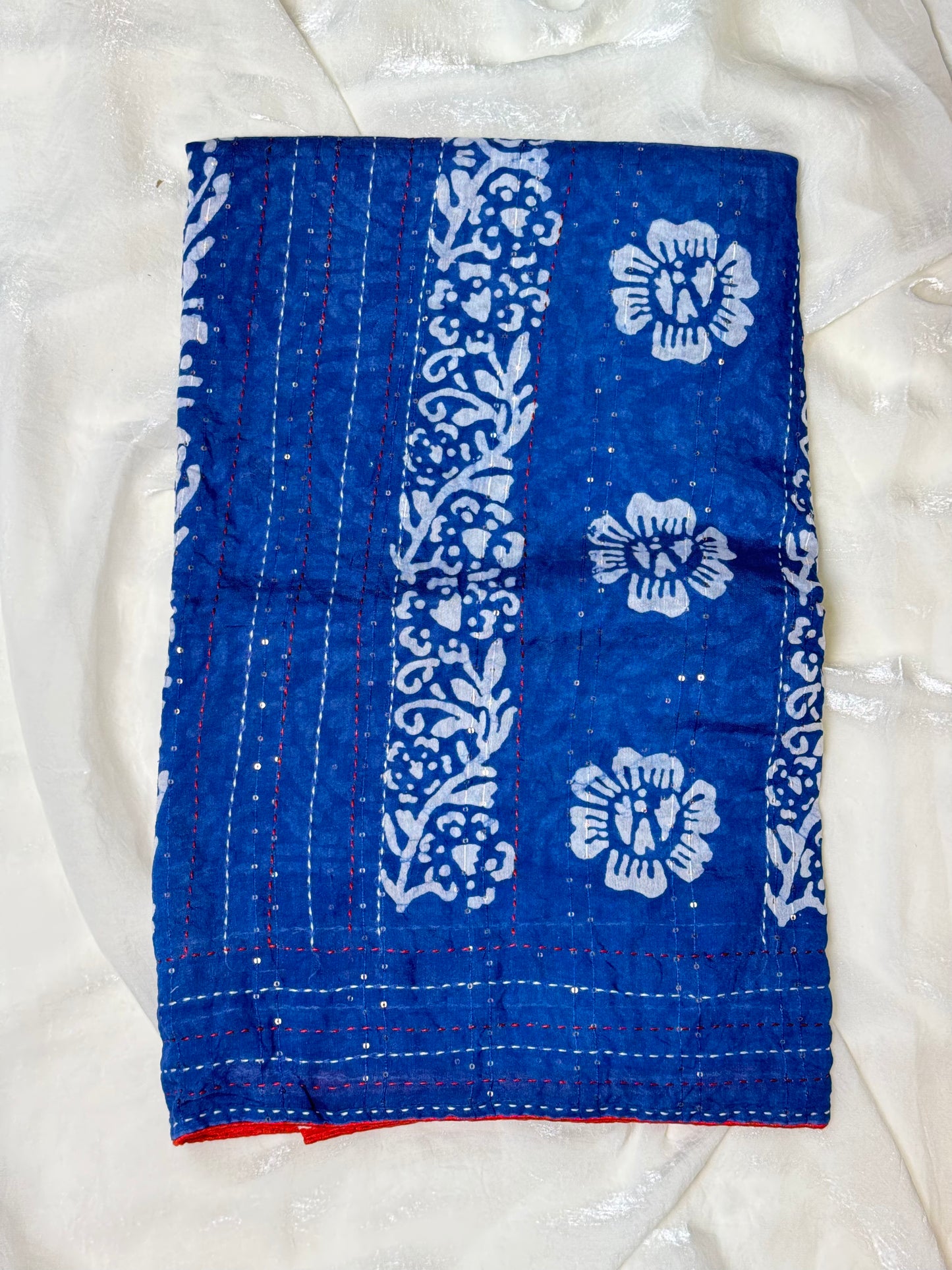 Ink Blue Staple Cotton Saree