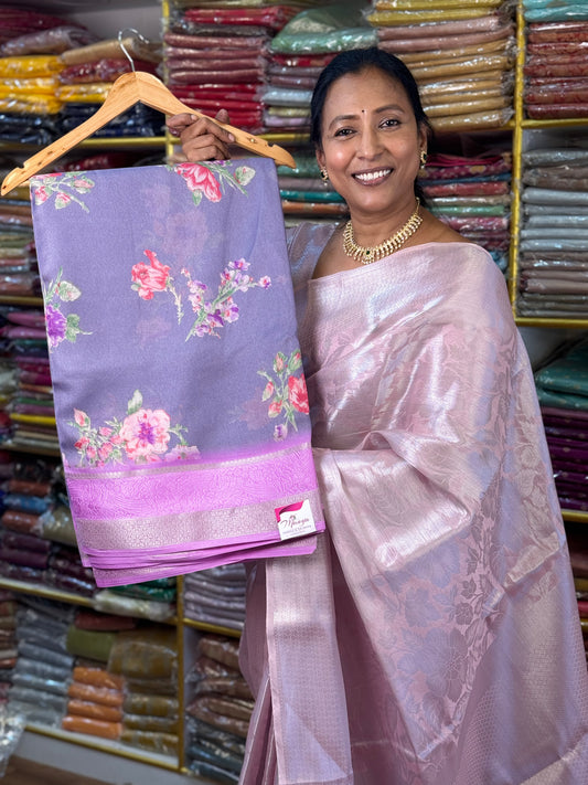 Lavendar Georgette Saree