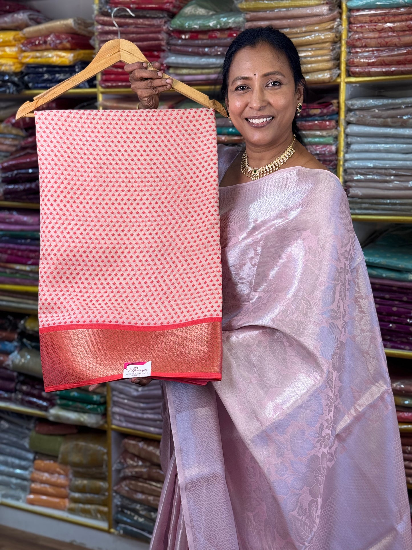 Peach Georgette Saree