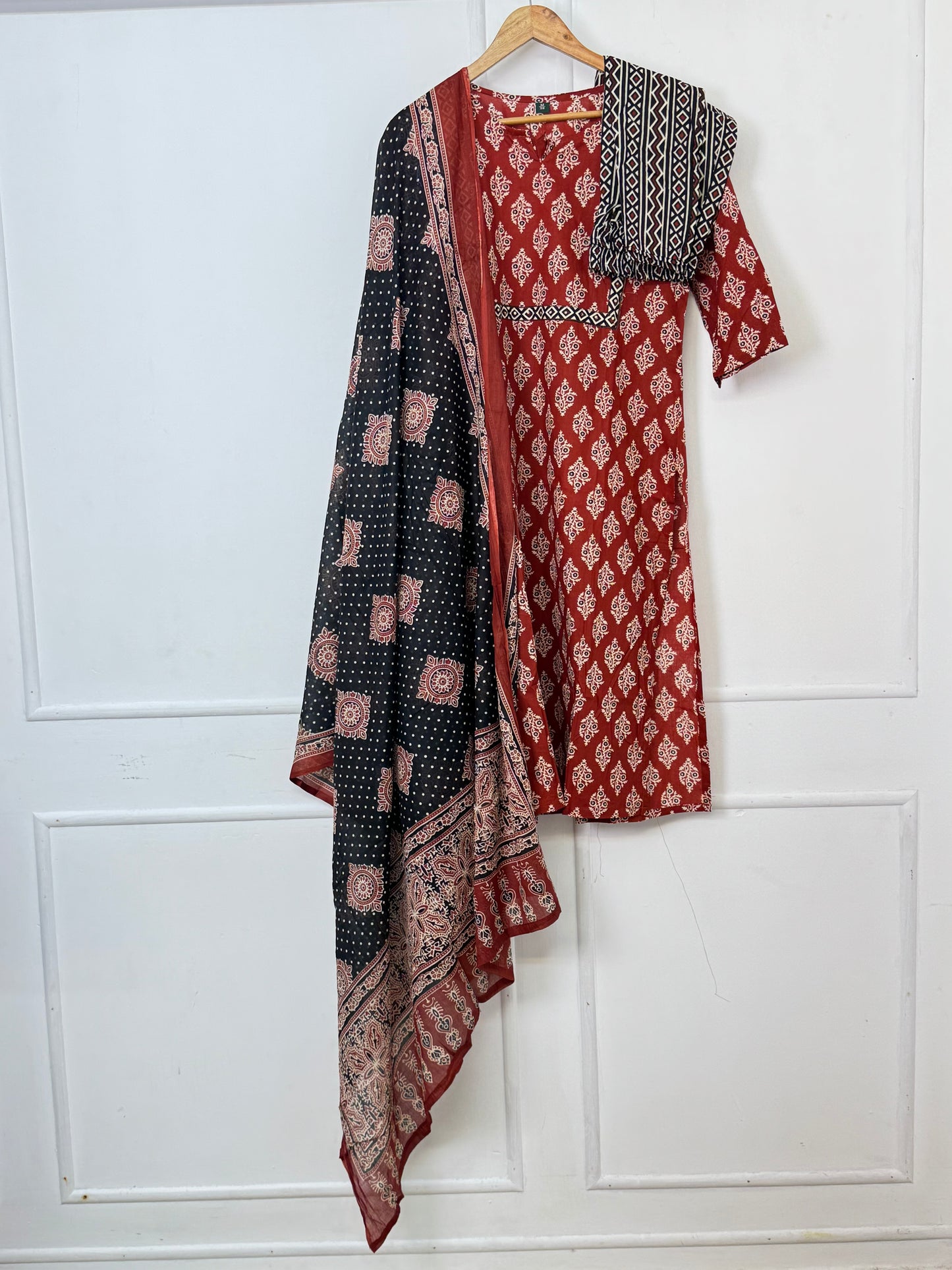 Maroon & Black Kurti Set
