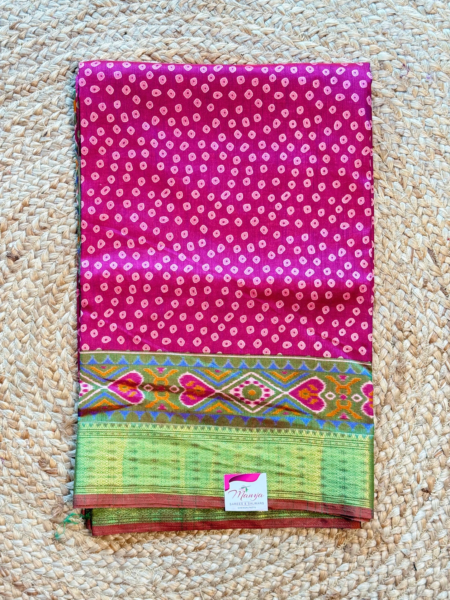 Dark Pink Tissue Saree