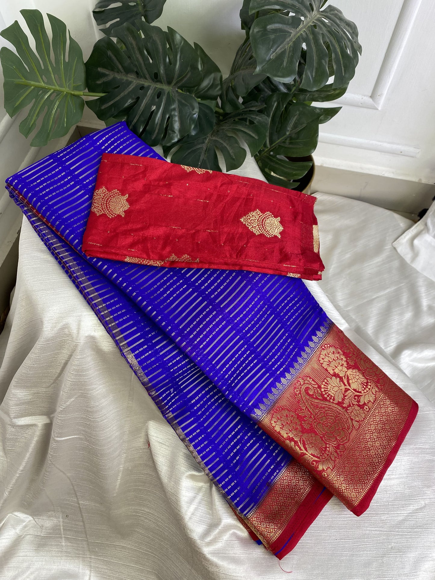 Blue Banarasi Georgette Saree