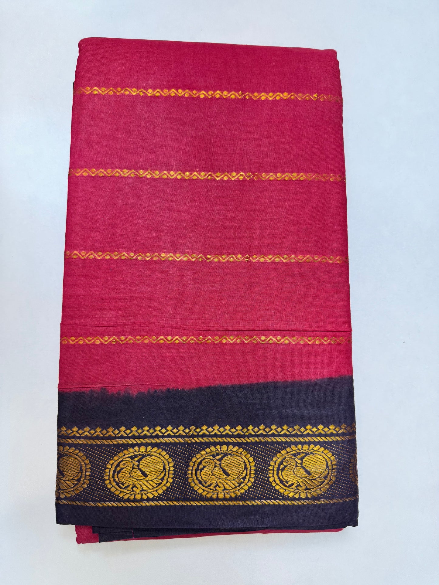 Pink with Black Veldhari Sungudi Cotton