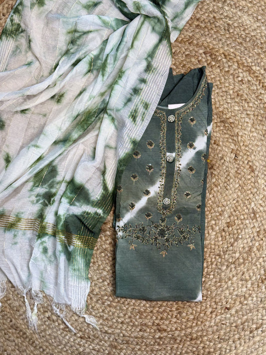 Green Stitched Salwar Suit