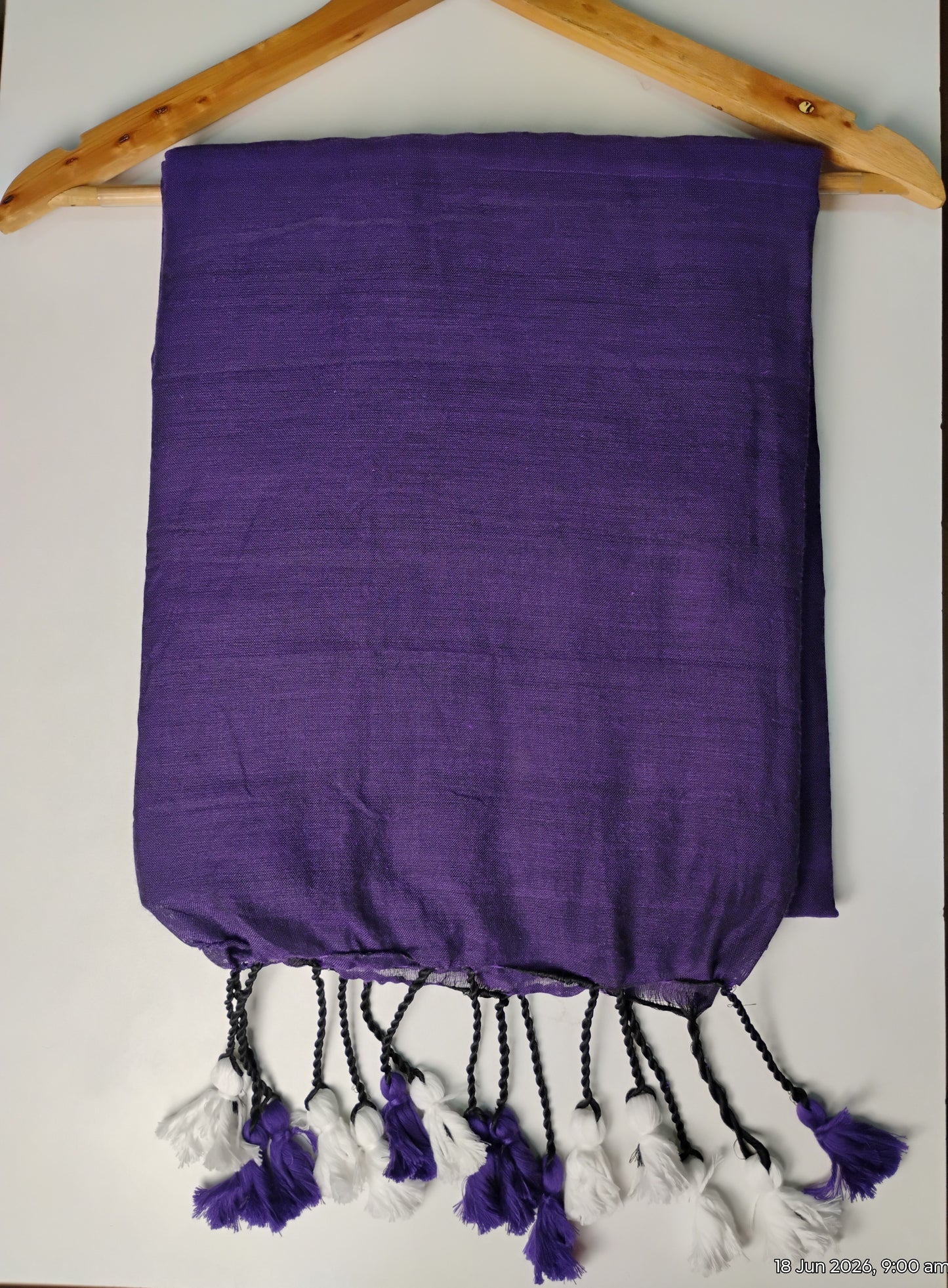 Purple Khadi Cotton Saree