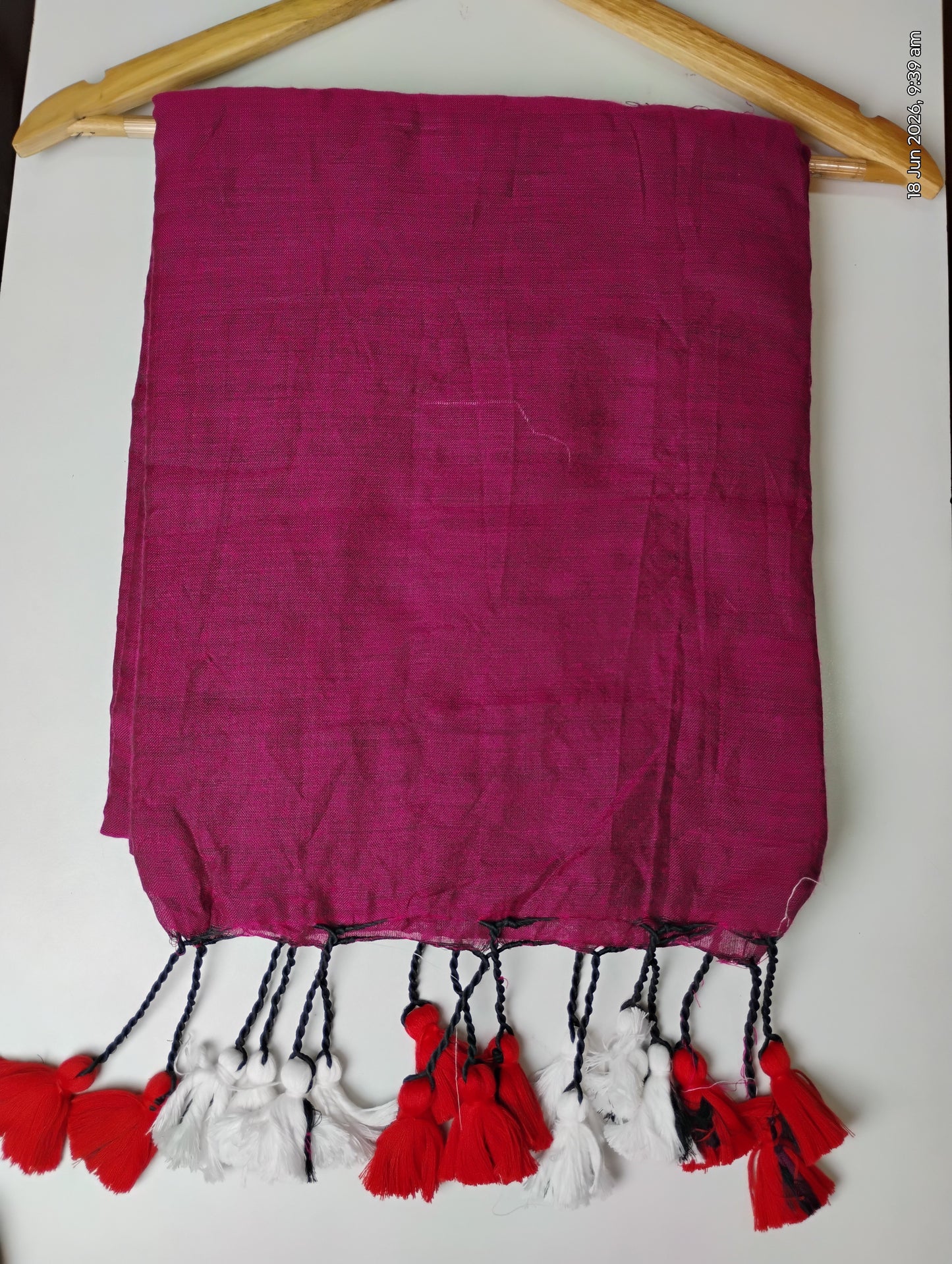 Magenta Khadi Cotton Saree