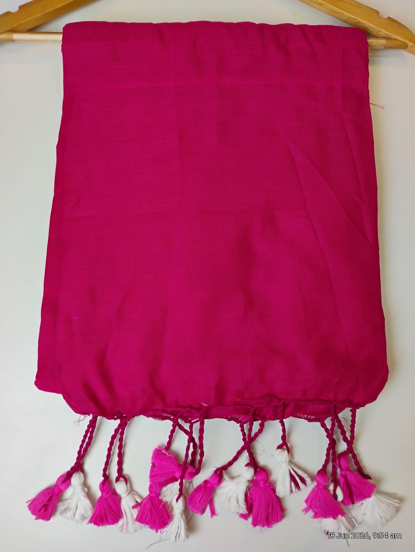 Dark Pink Khadi Cotton Saree