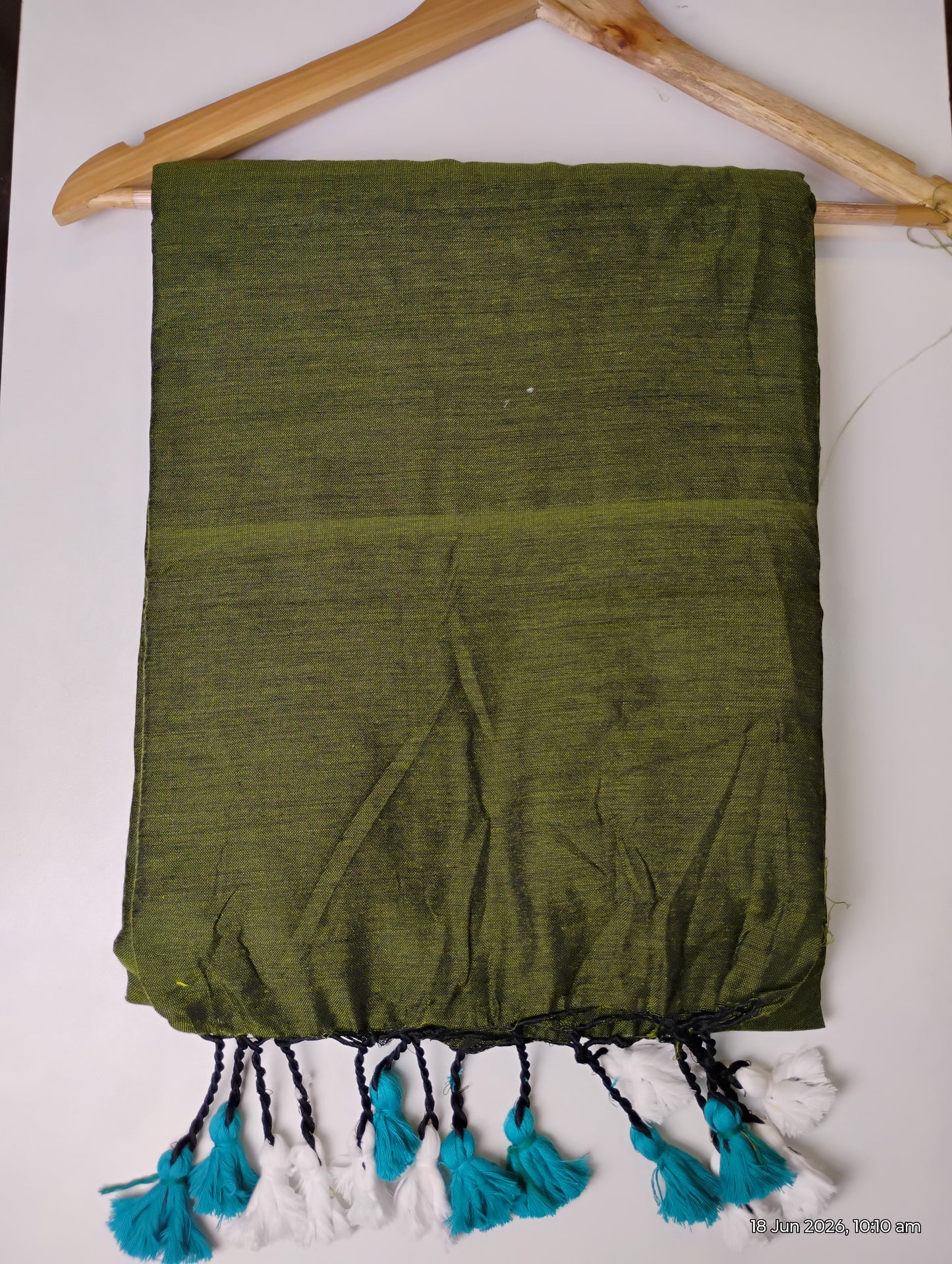 Mehendi Green Khadi Cotton Saree