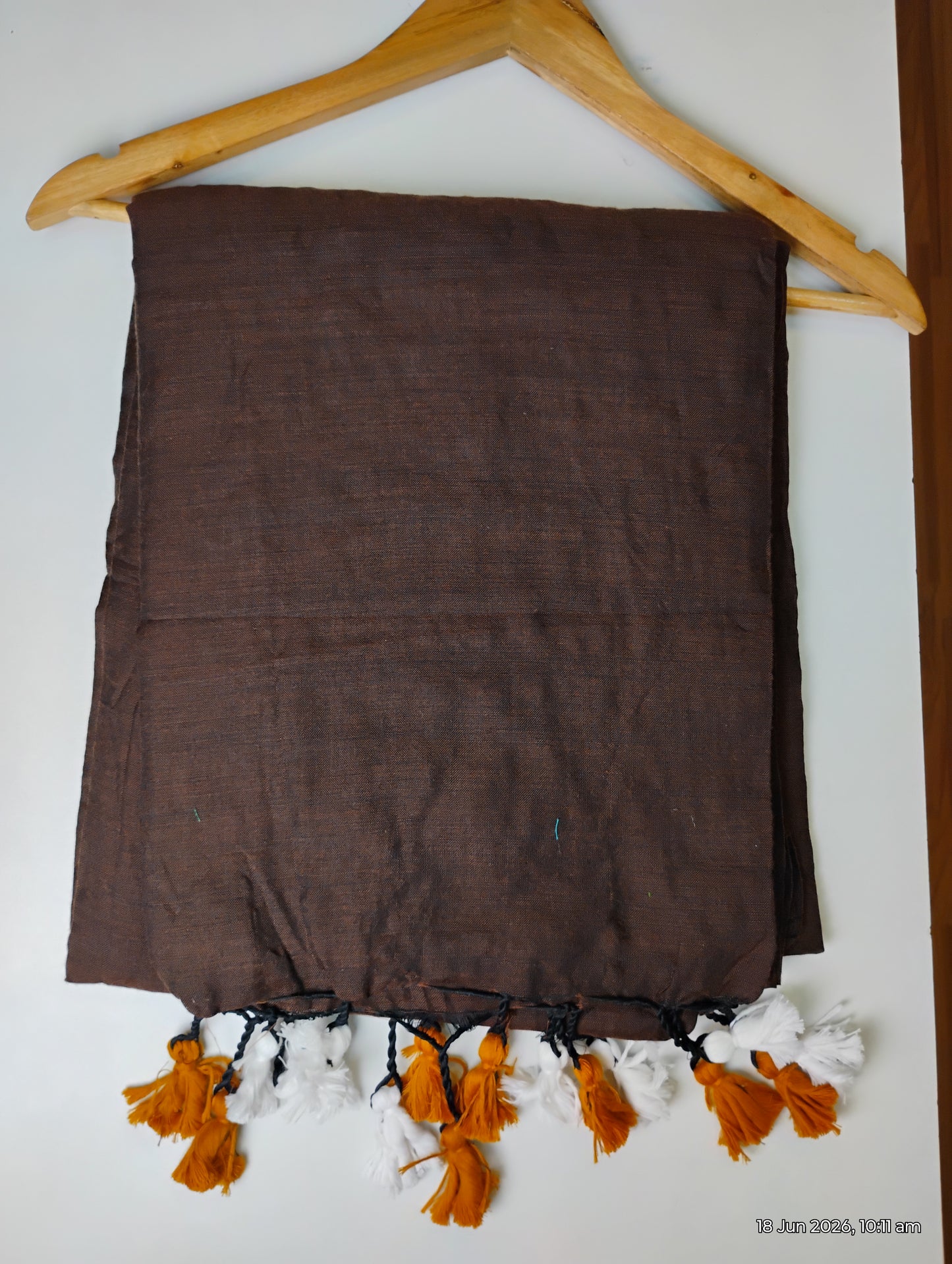 Brown Khadi Cotton Saree