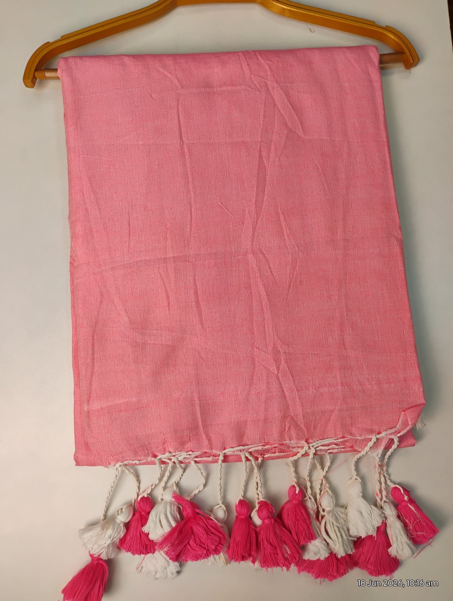 Light Pink Khadi Cotton Saree