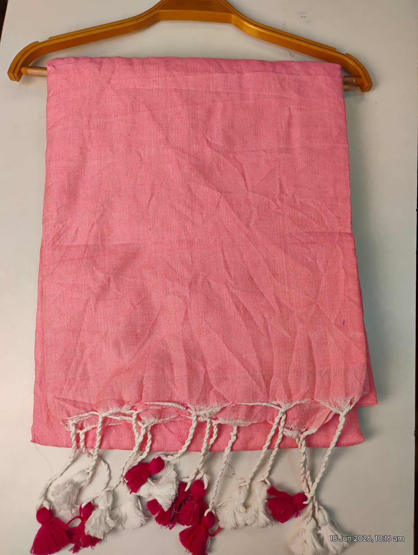 Light Pink Khadi Cotton Saree