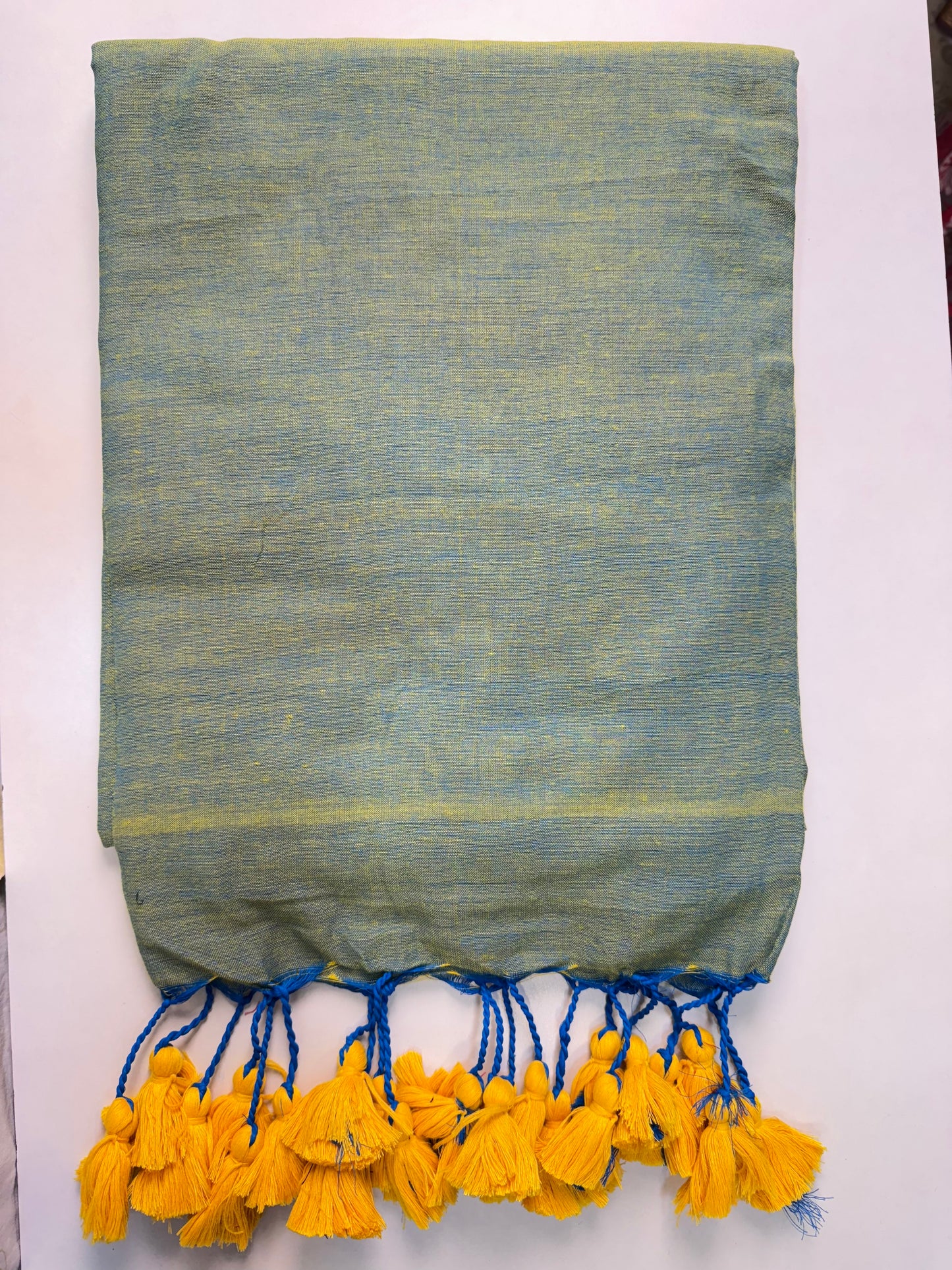 Pastel Rama Green Khadi Cotton Saree