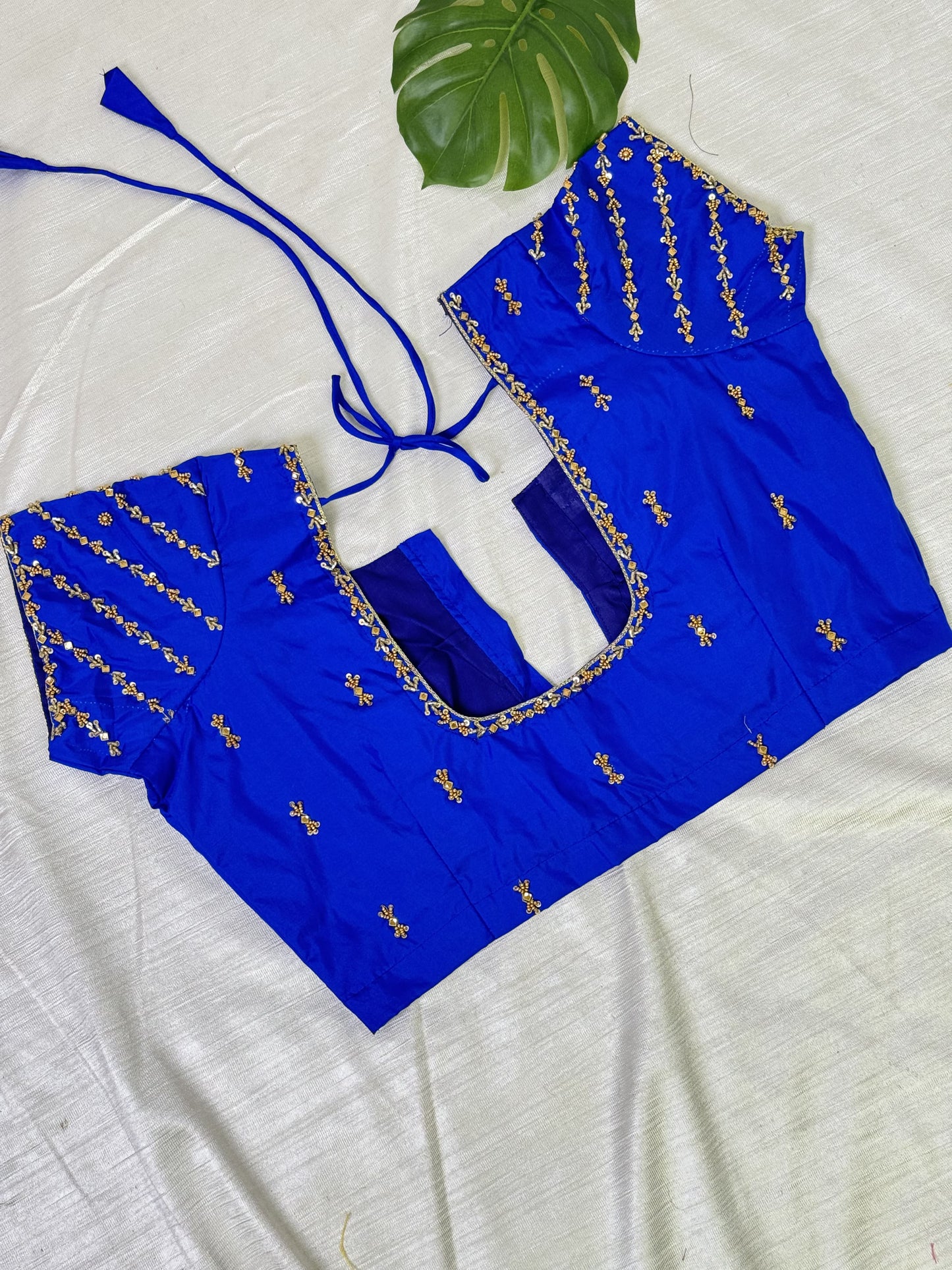 Blue Ready to Wear Hand Work Blouse