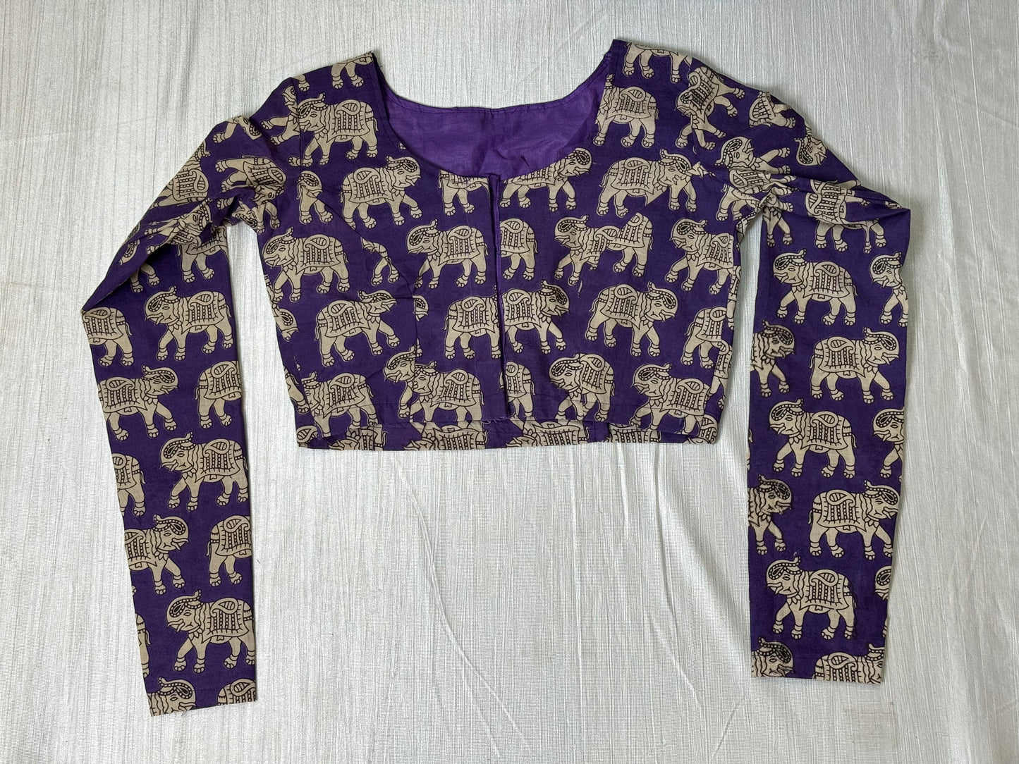 Violet Kalamkaari Ready to Wear Blouse