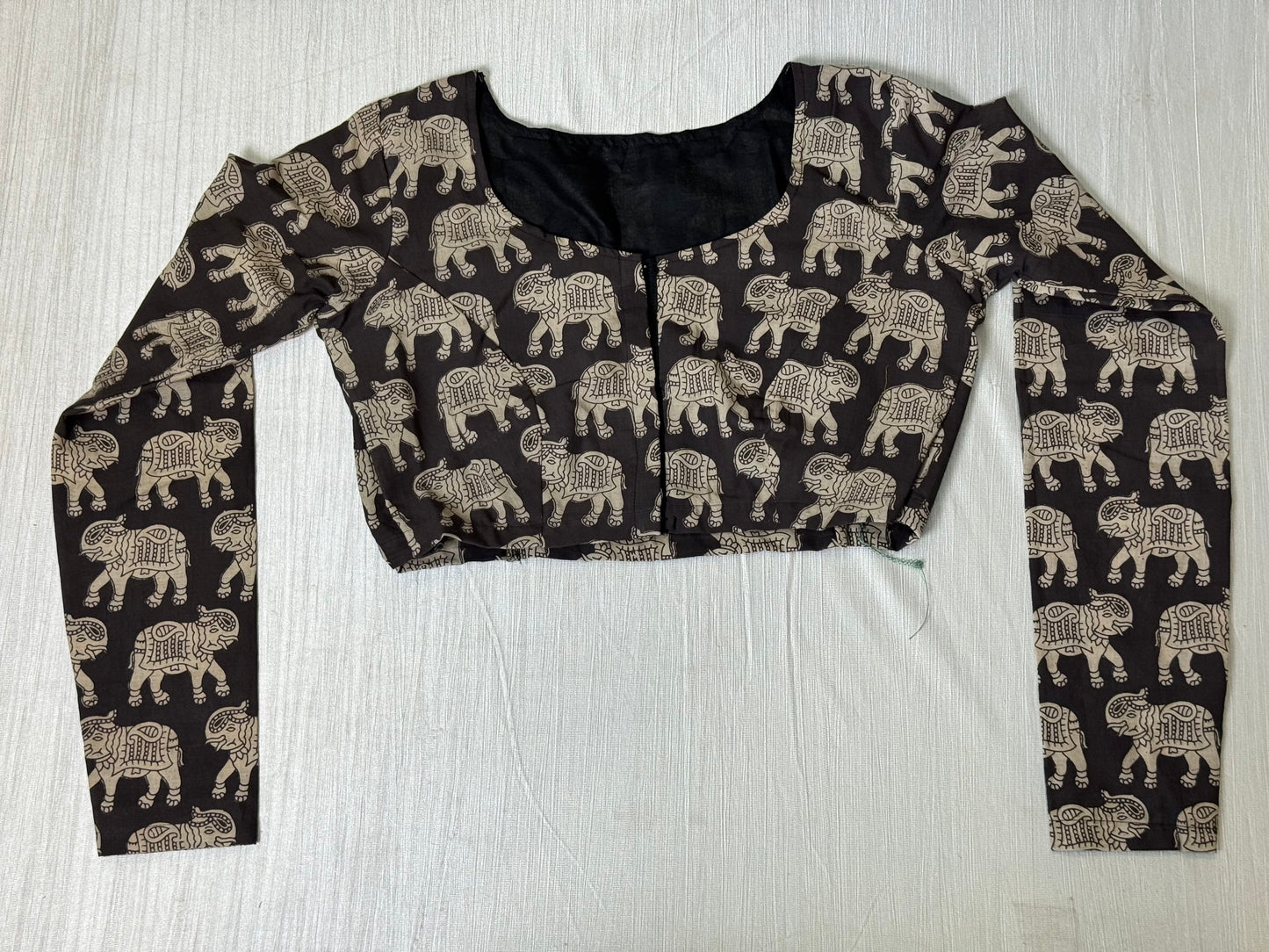 Black Kalamkaari Ready to Wear Blouse