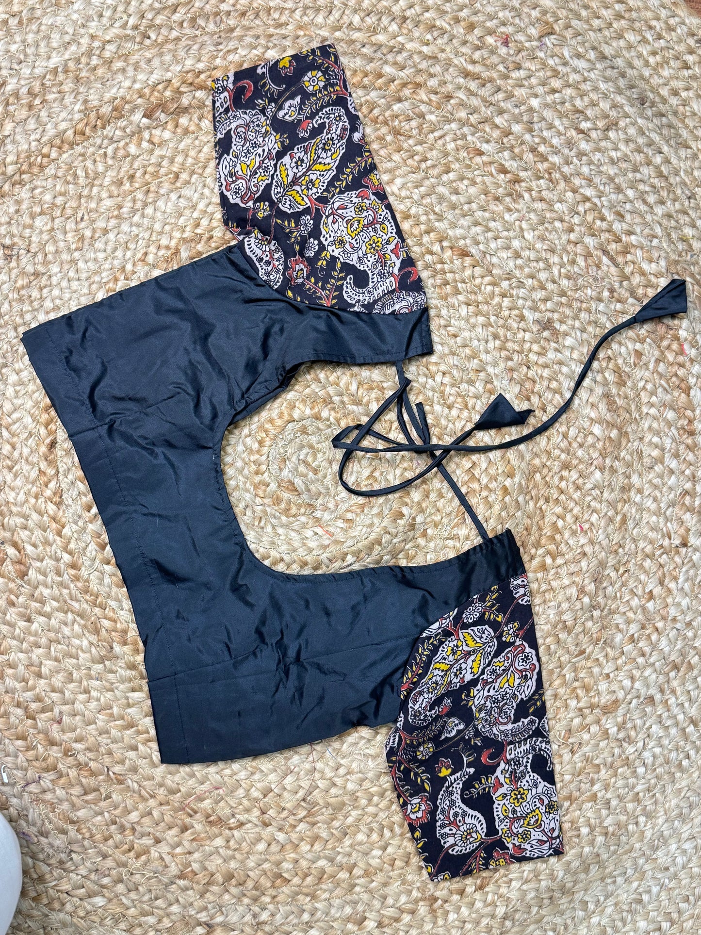 Black Kalamkaari Ready to Wear Blouse