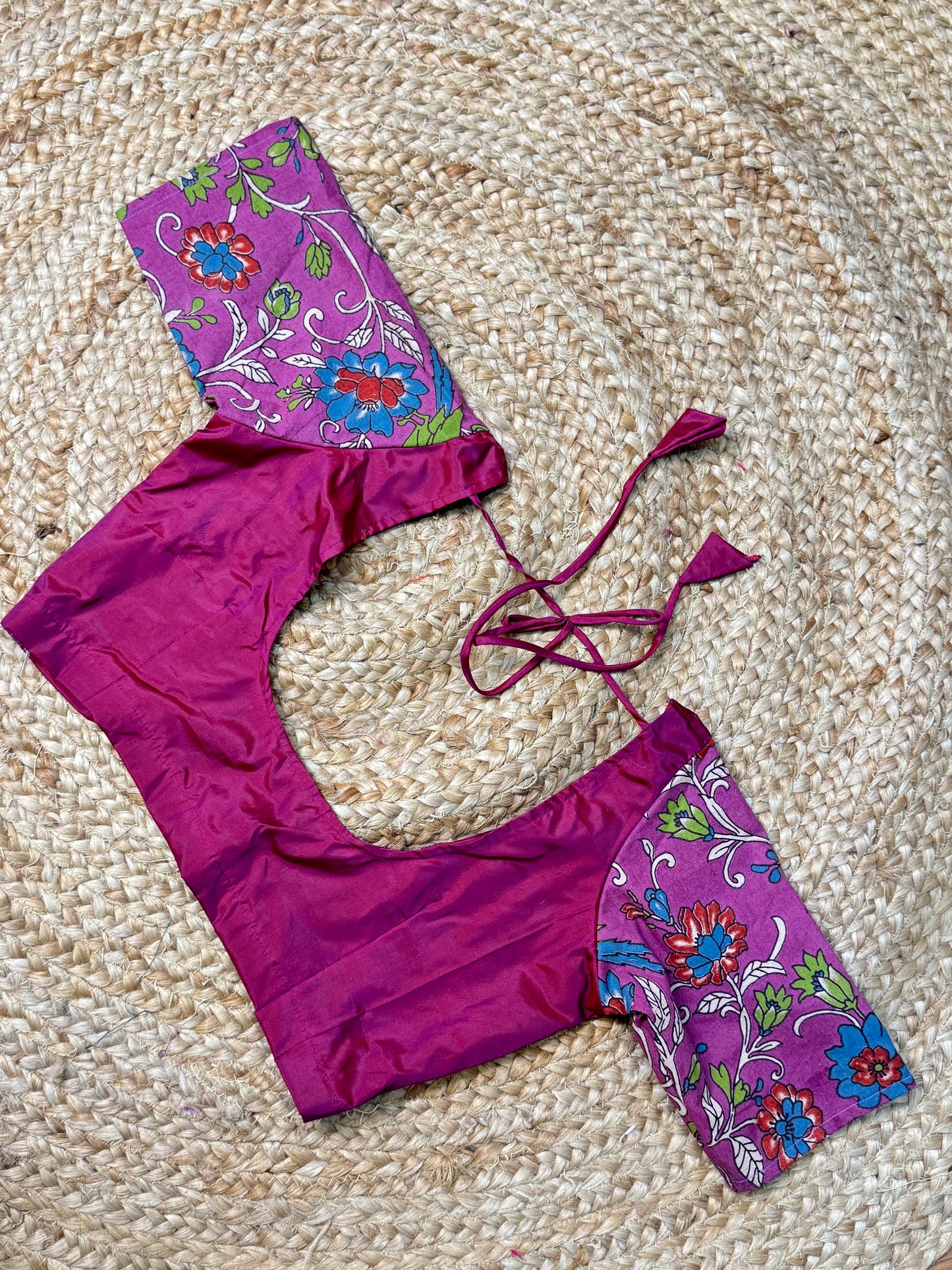 Violet Kalamkaari Ready to Wear Blouse