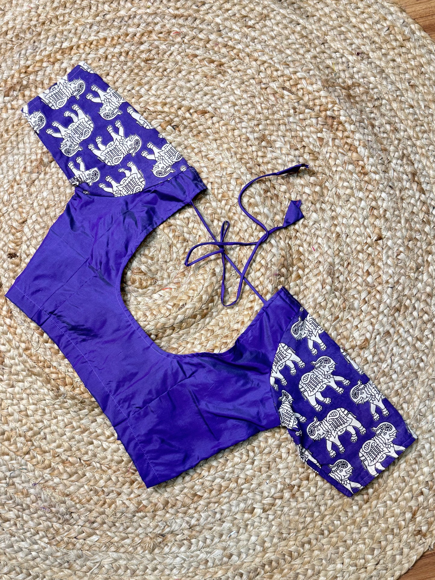 Violet Kalamkaari Ready to Wear Blouse
