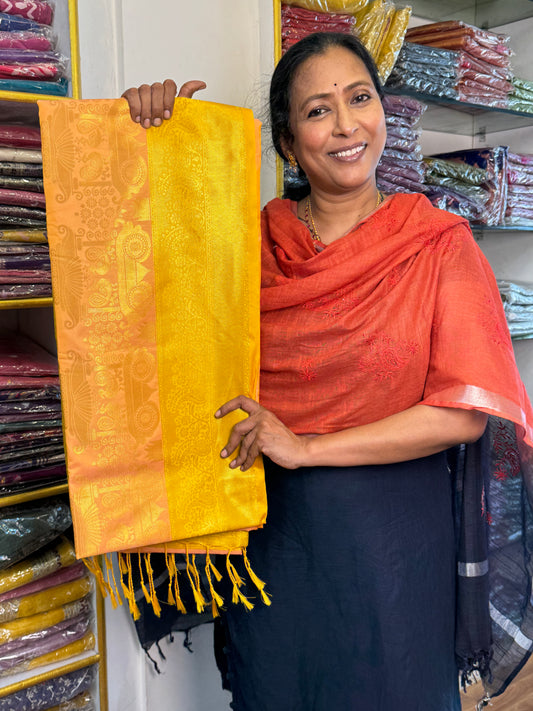 Peach Soft Silk Saree