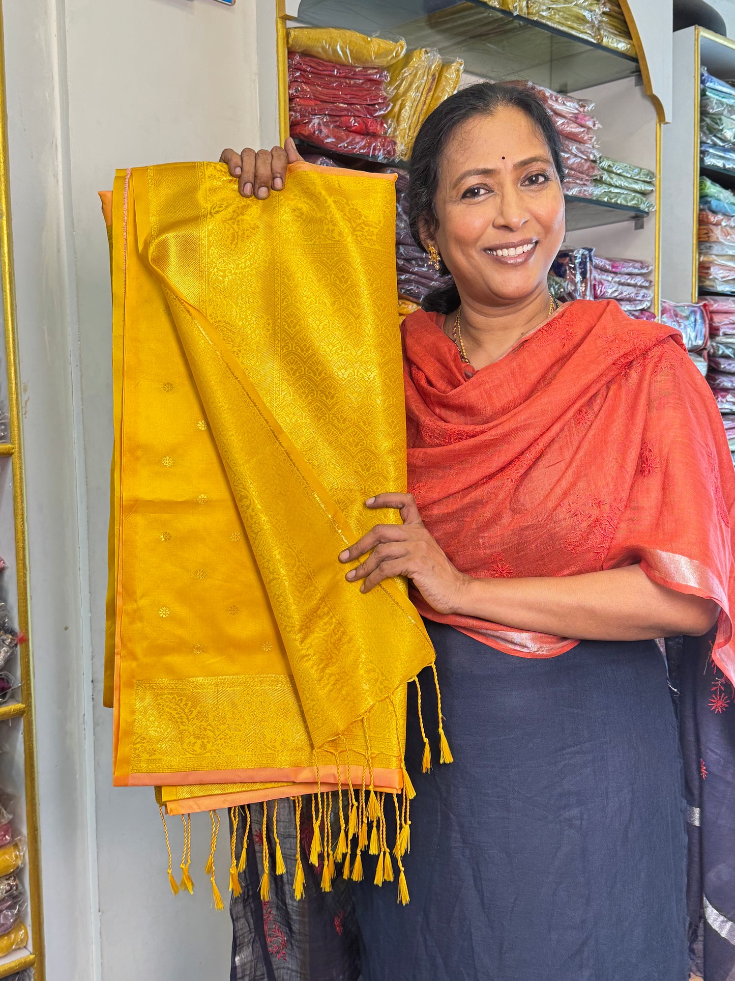 Peach Soft Silk Saree