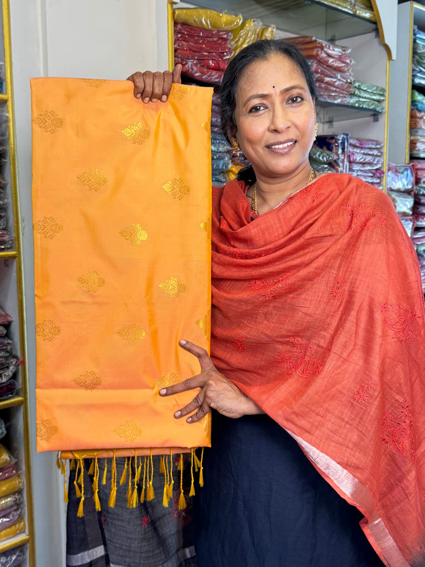 Peach Soft Silk Saree