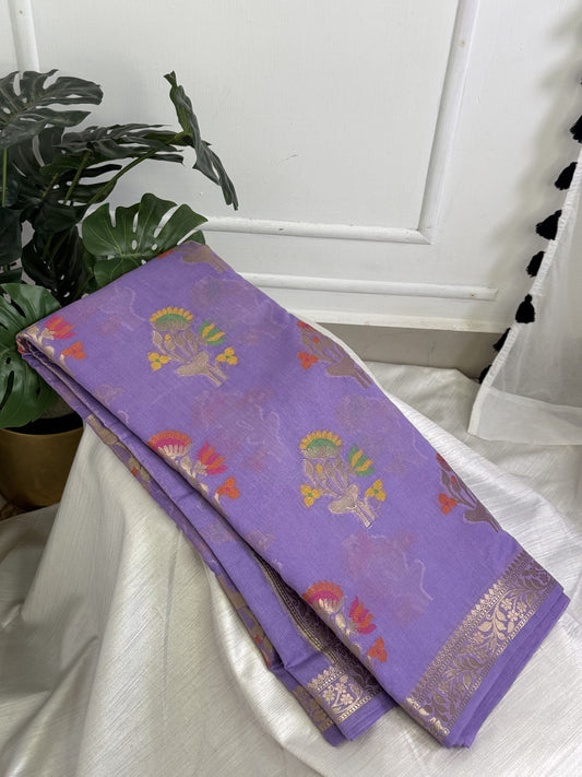 Lavender Chinnia Silk Saree