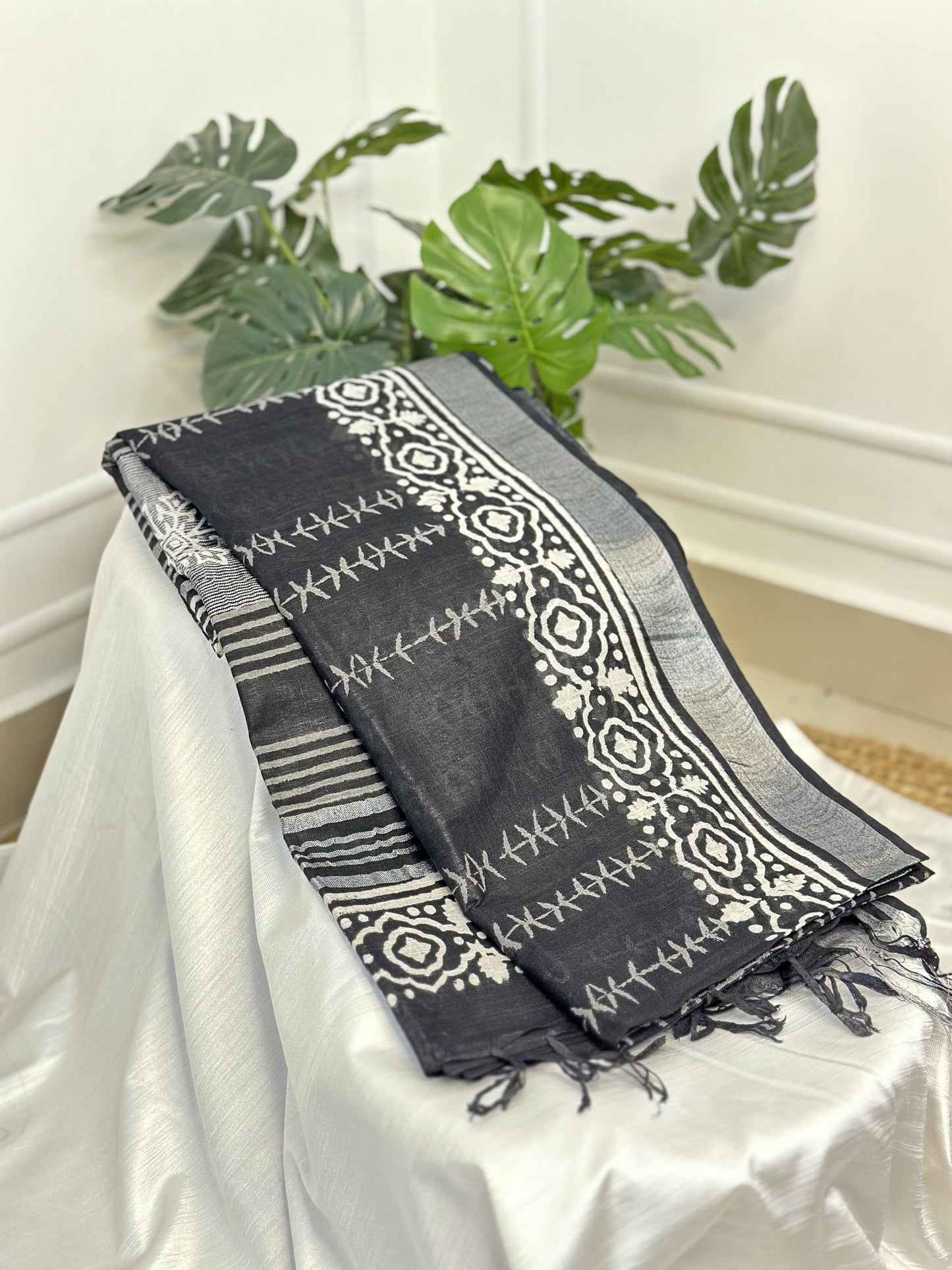 Black Cotton Saree