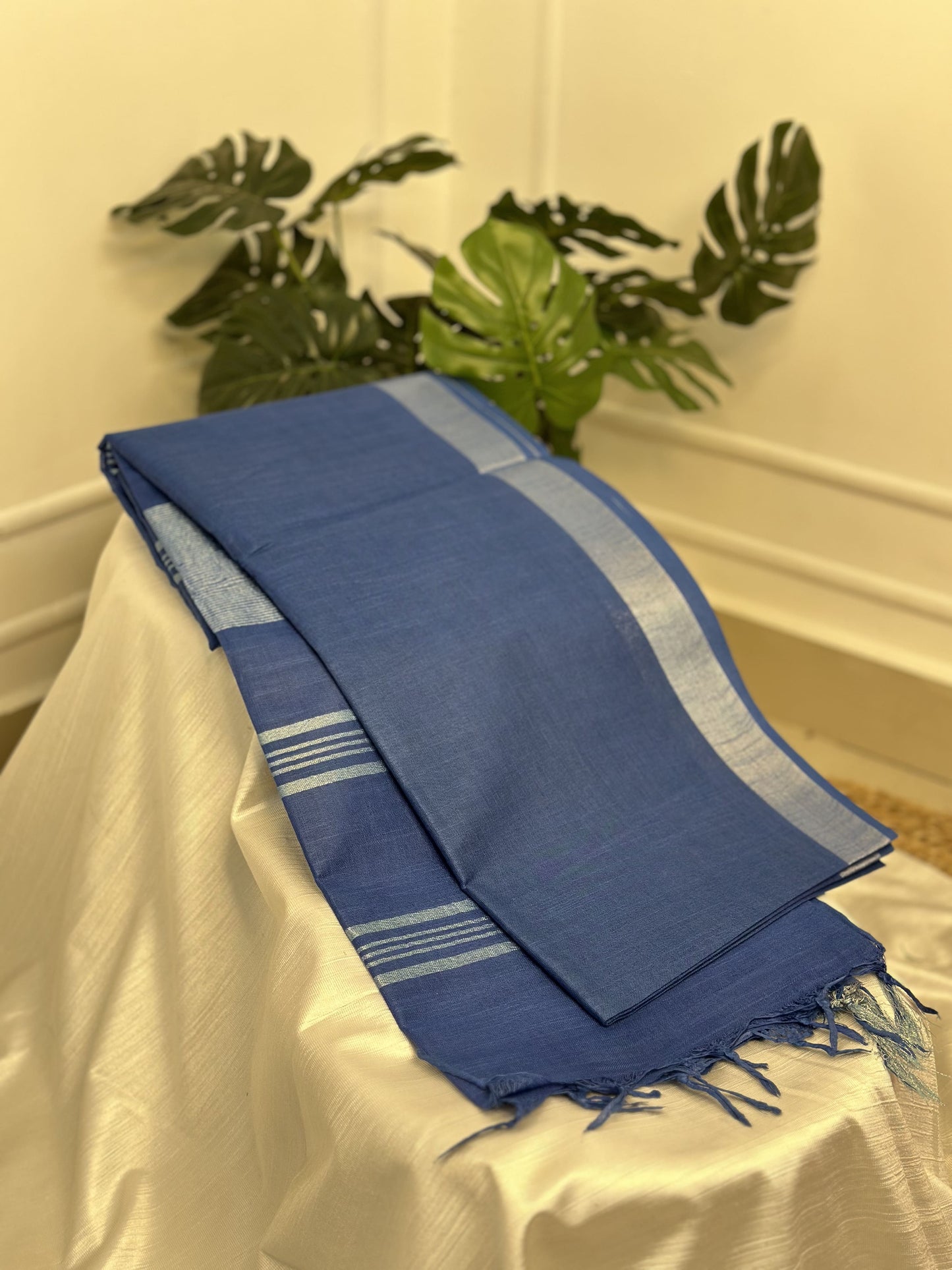 Blue Cotton Saree