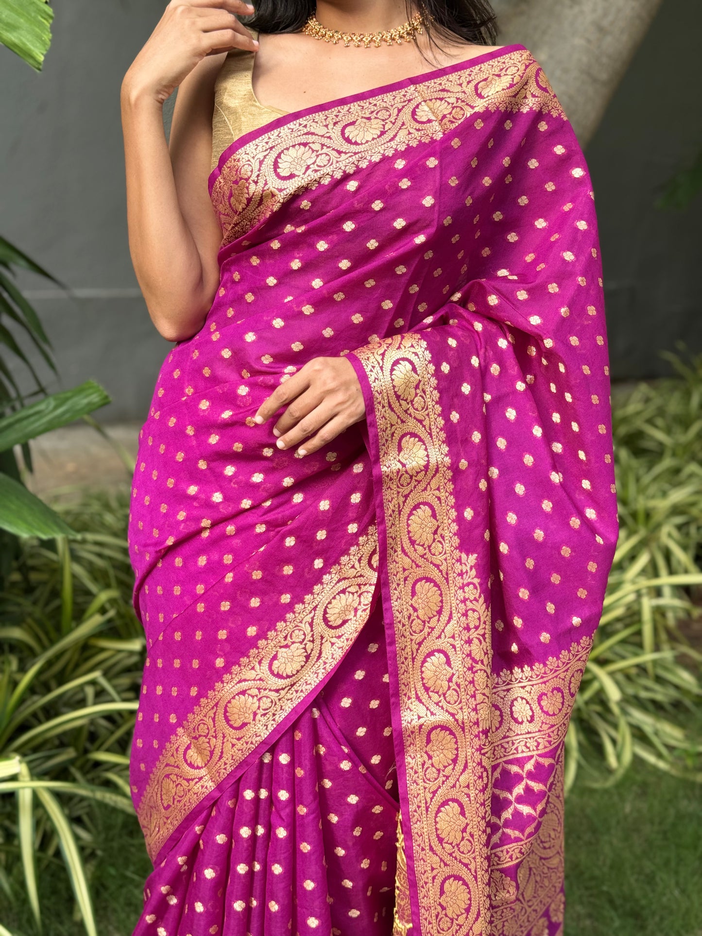 Purple Georgette Saree