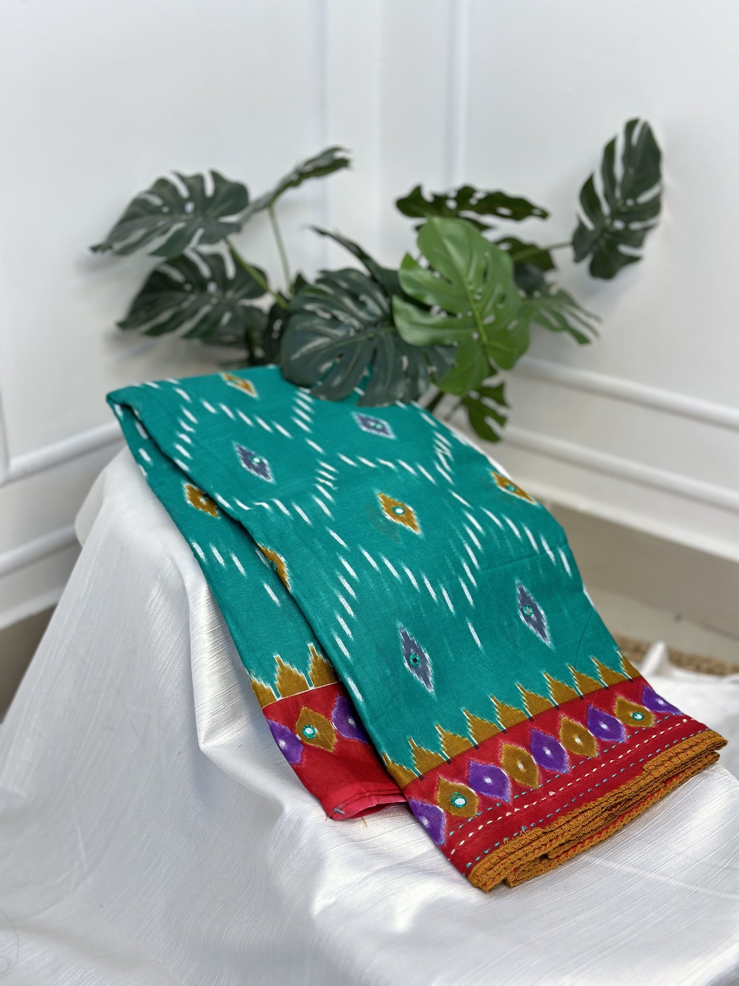 Rama green Jaipur Cotton Saree