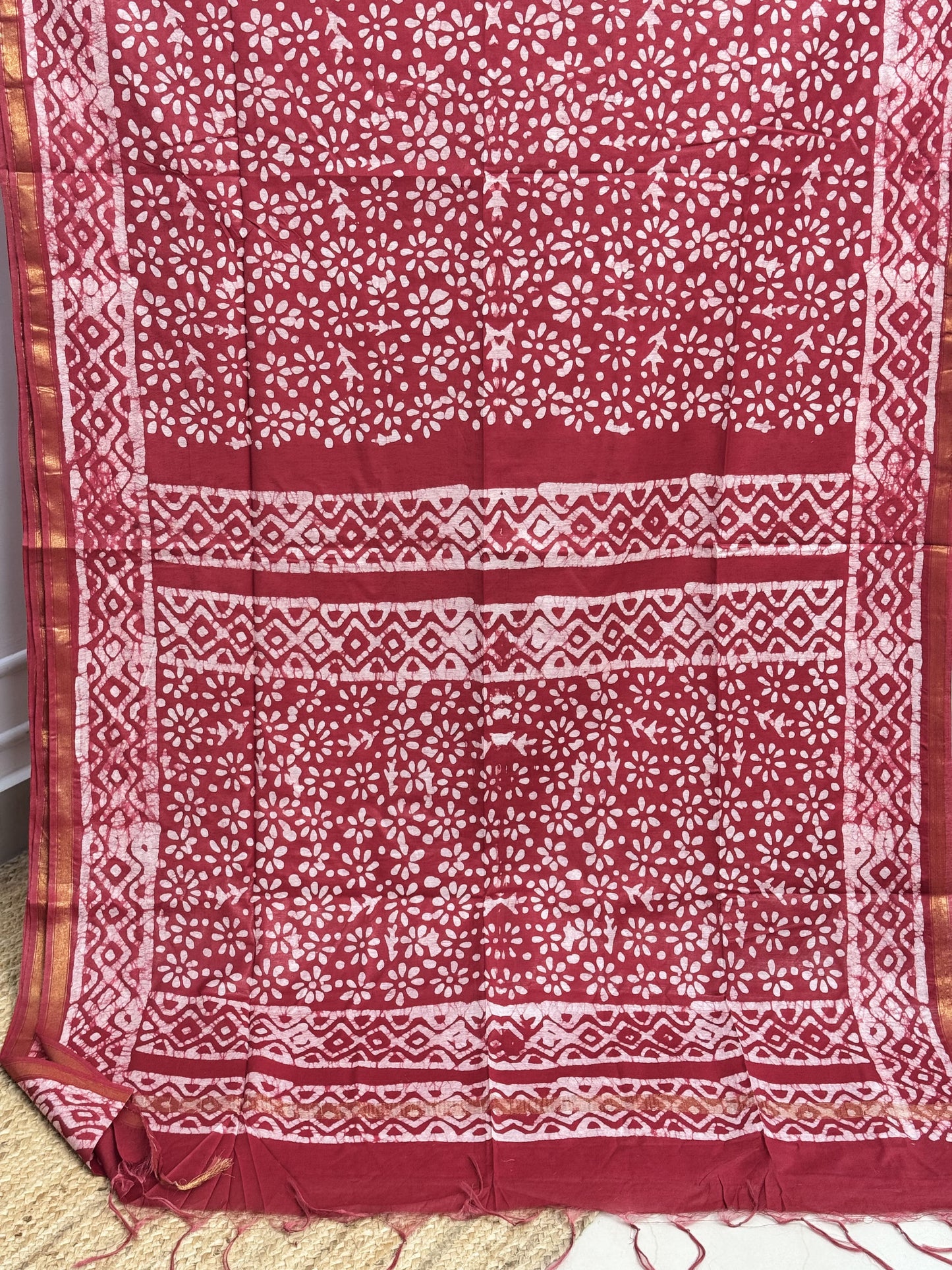 Maroon Staple Cotton Saree