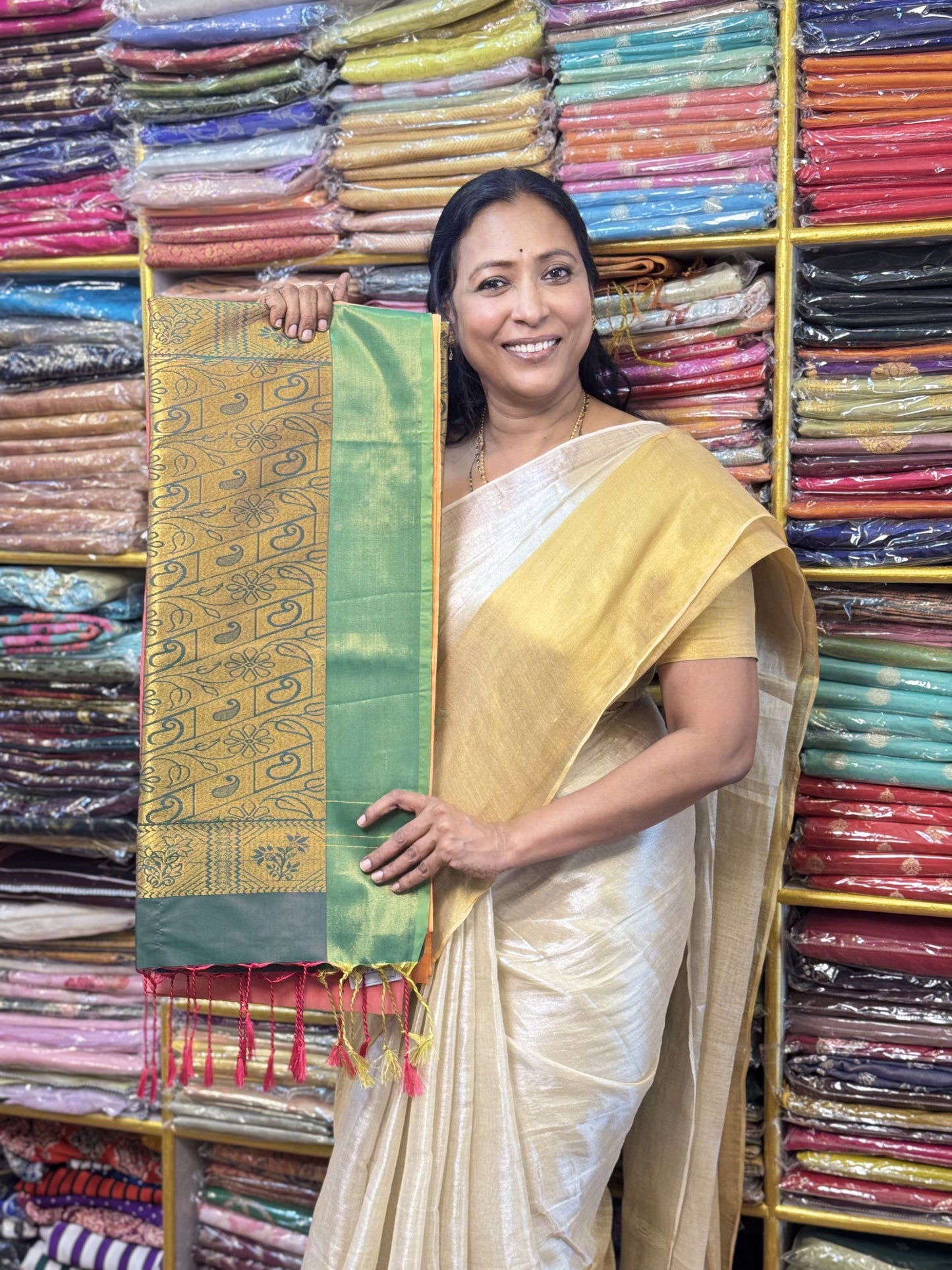 Peach Soft Silk Saree