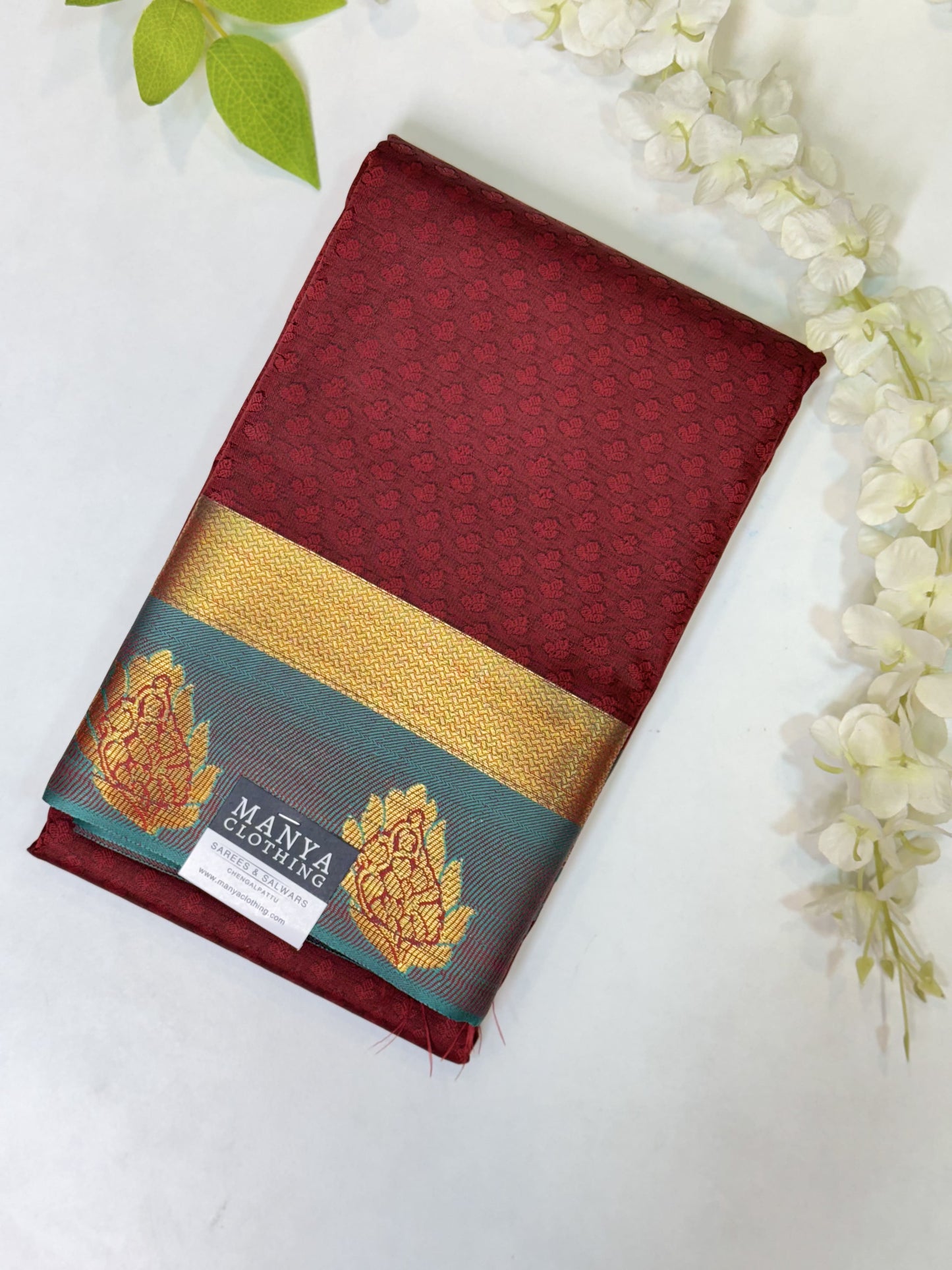 Maroon Semi Silk Saree