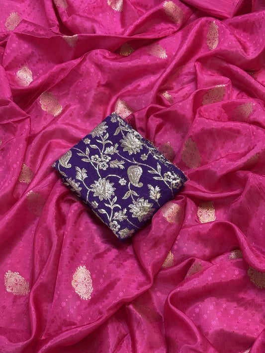 Pink Georgette Saree
